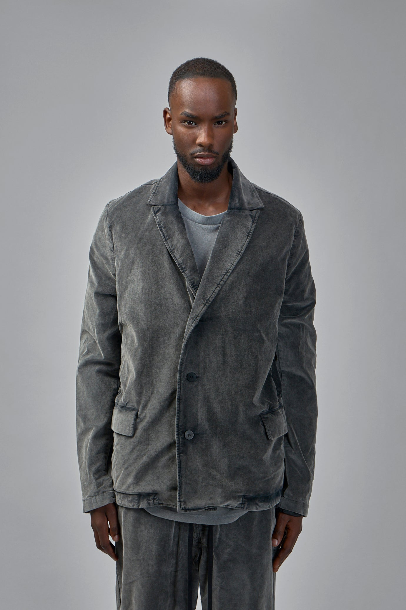 Regular Fit Velvet Blazer - 3