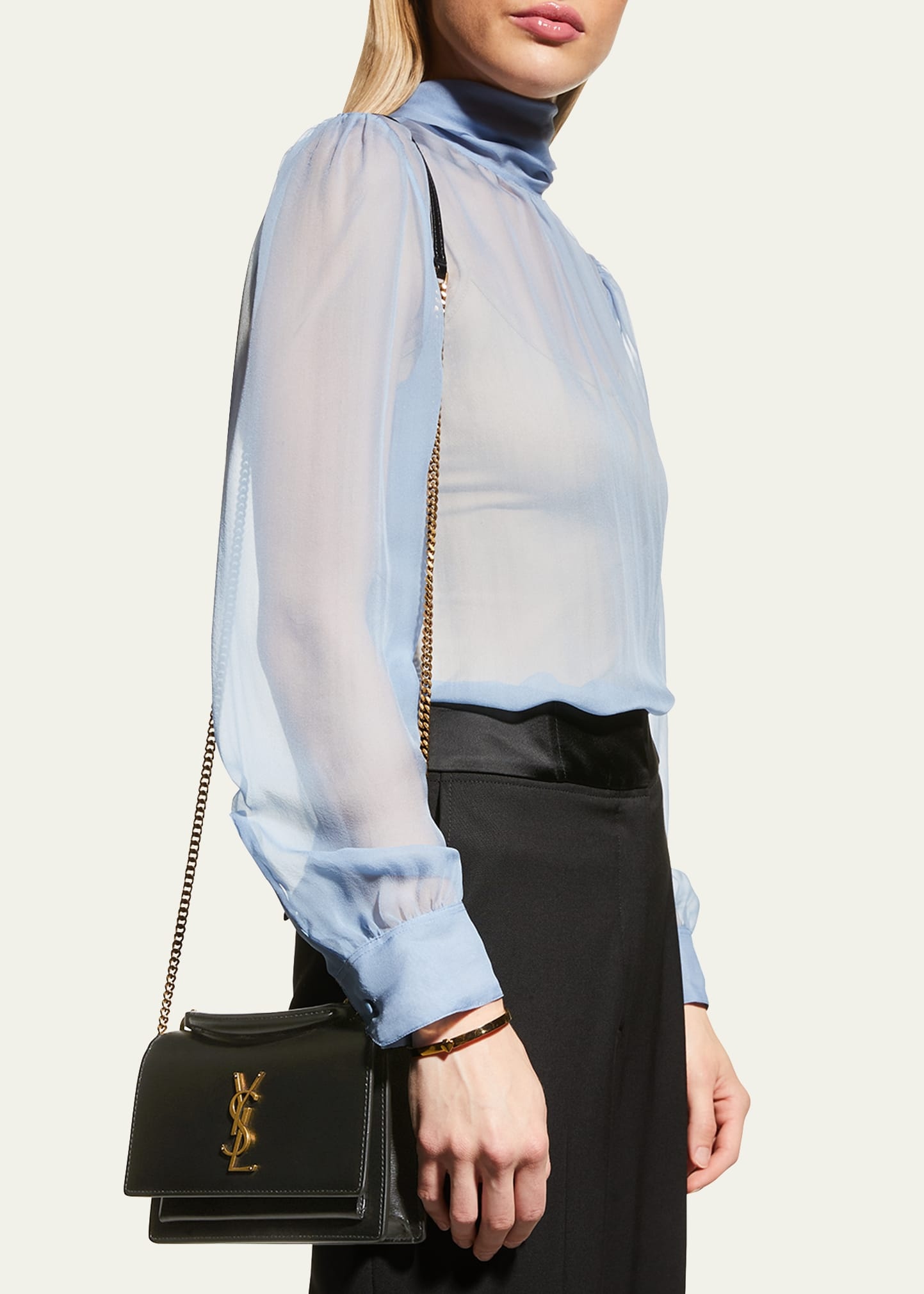 Sunset YSL Monogram Wallet on Chain - 2