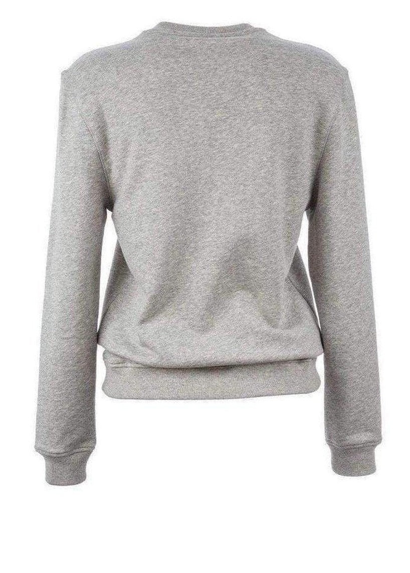 Woven Gray Cotton Embroidered Face Sweatshirt - 3