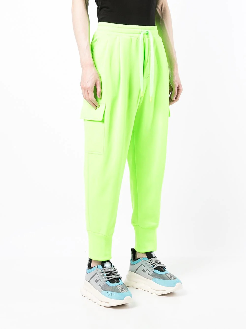 drawstring-waist multi-pocket track pants - 3