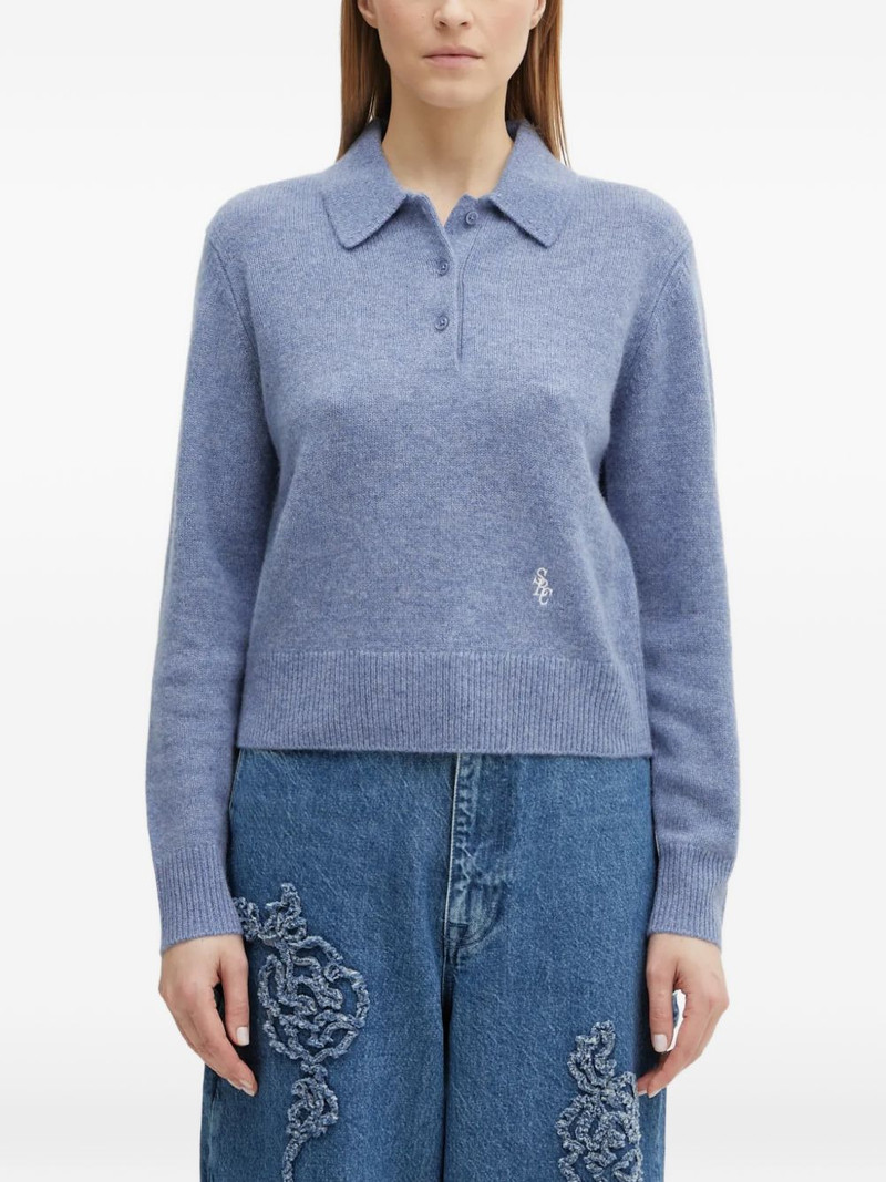 buttoned logo polo top 1