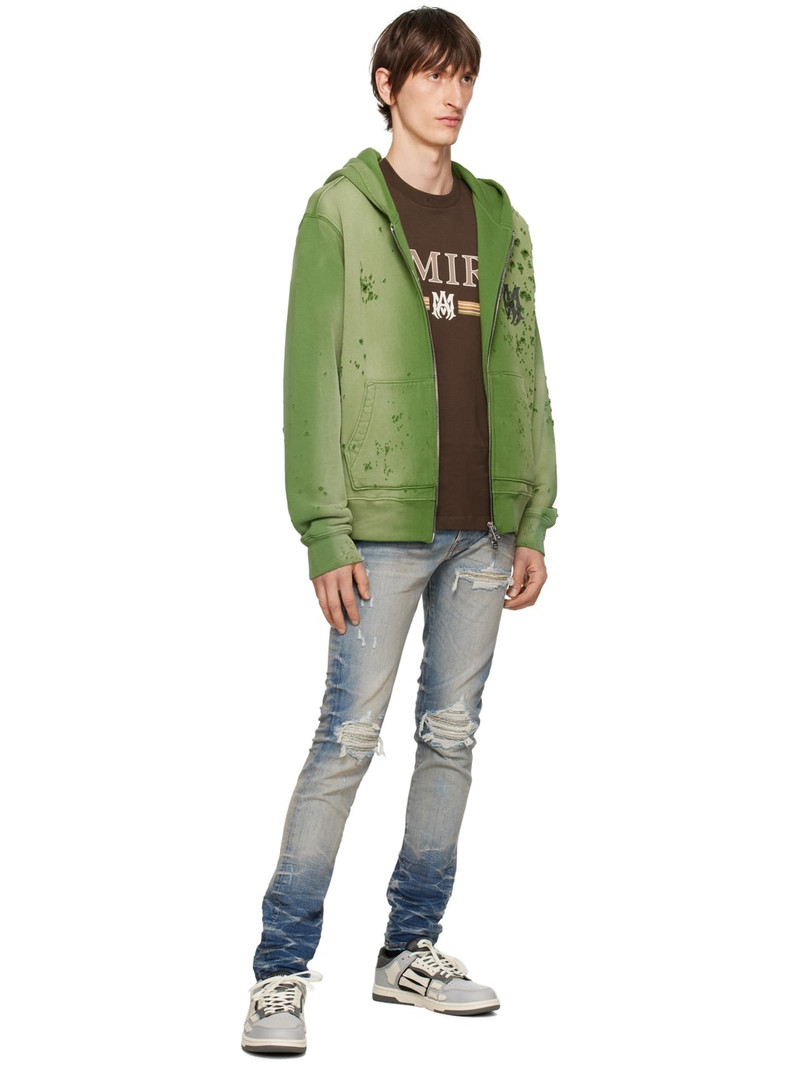 AMIRI Gray & Off-White Skel Top Low Sneakers outlook