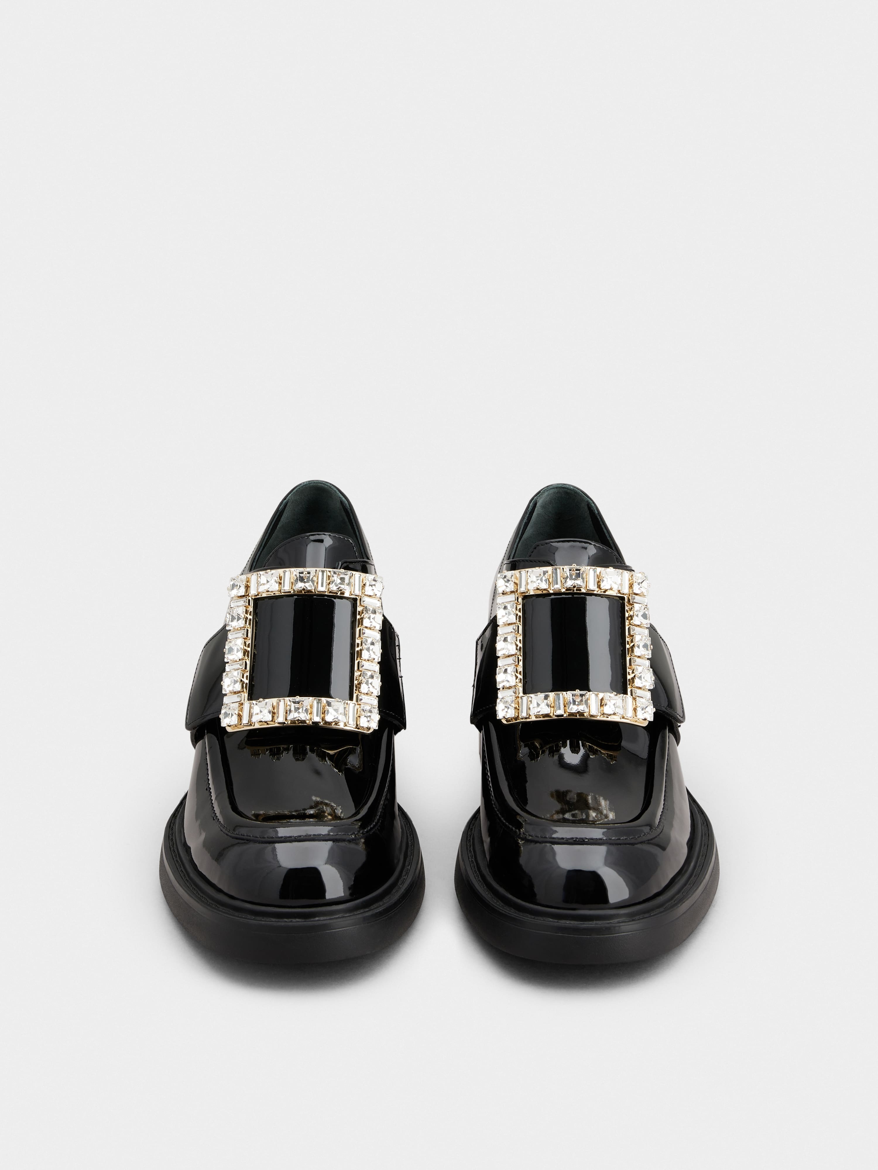 Viv' Rangers Rhinestone Buckle Loafers in Patent Leather - 7