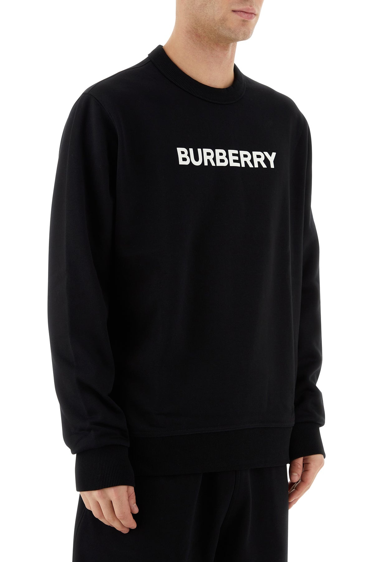 Black stretch cotton oversize sweater - 3