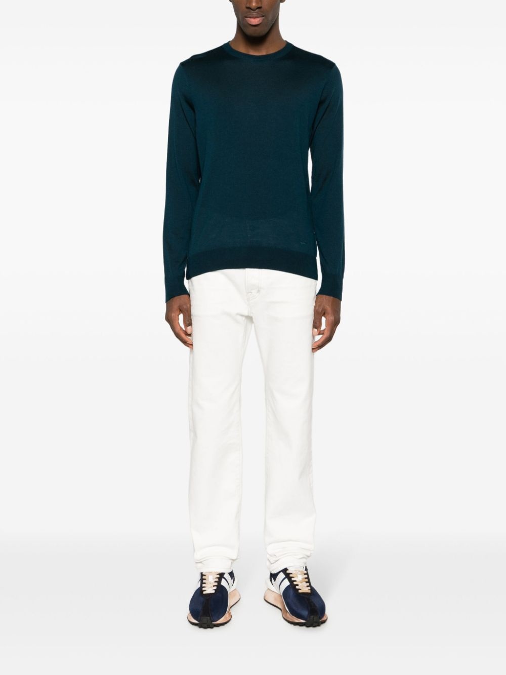 crew-neck virgin wool jumper - 2