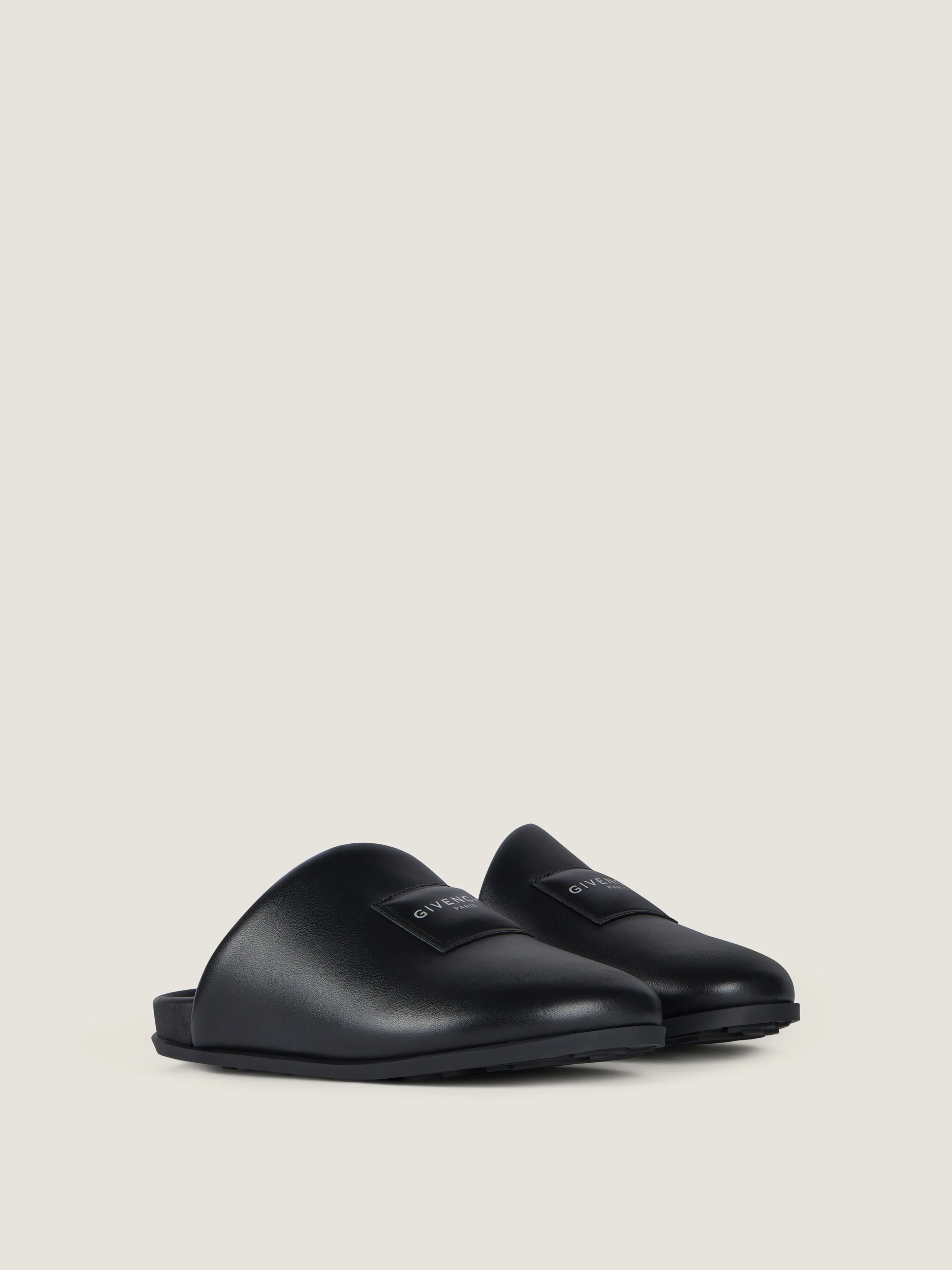 LABEL FLAT MULES IN NAPPA LEATHER - 1