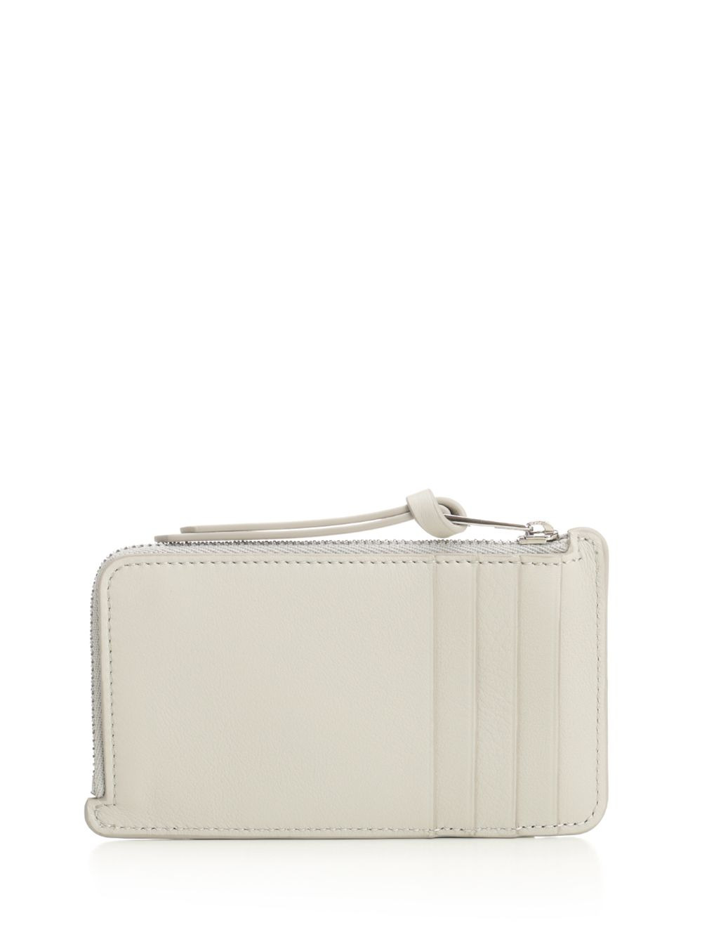 Card Holder With Coin Purse Small Leather Goods White - 3