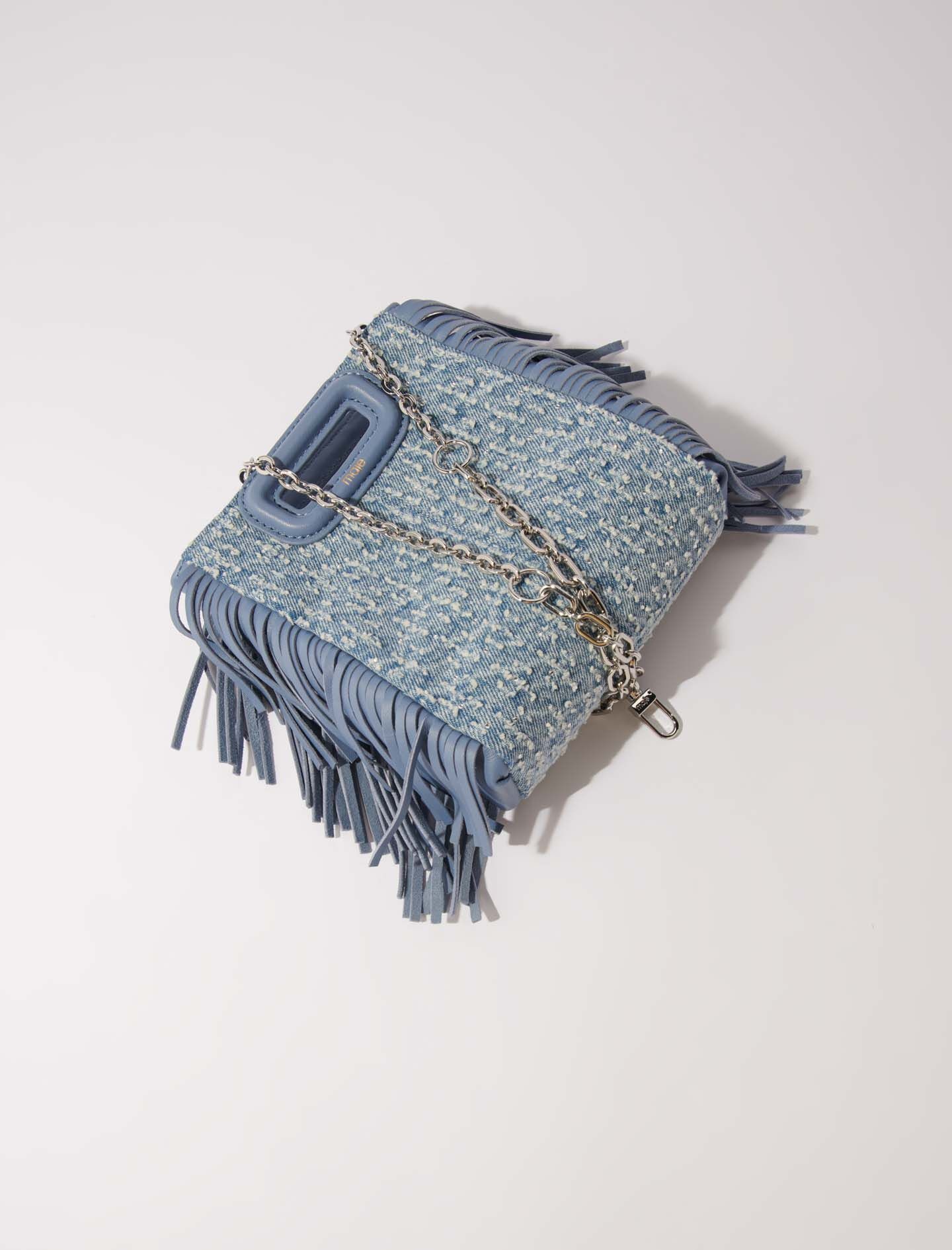 M mini bag in denim with rhinestones - 6