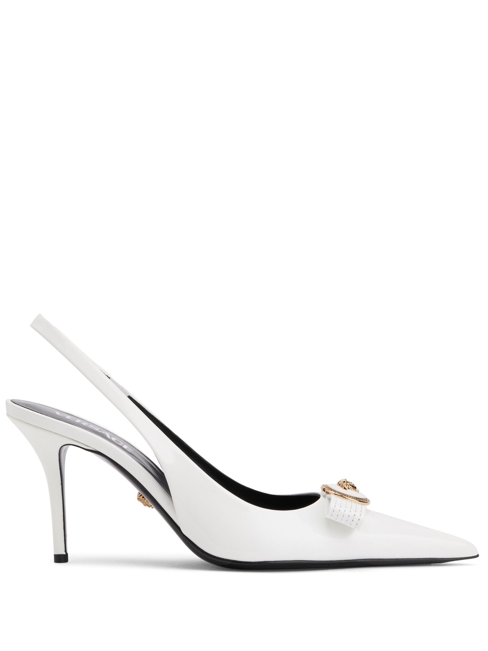 White Gianni Ribbon 90 Pumps - 1