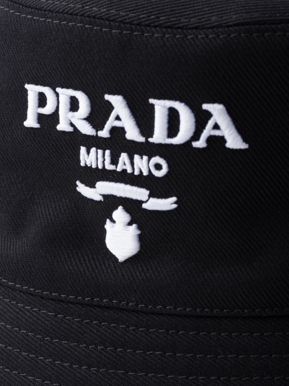 logo-embroidered drill bucket hat - 3