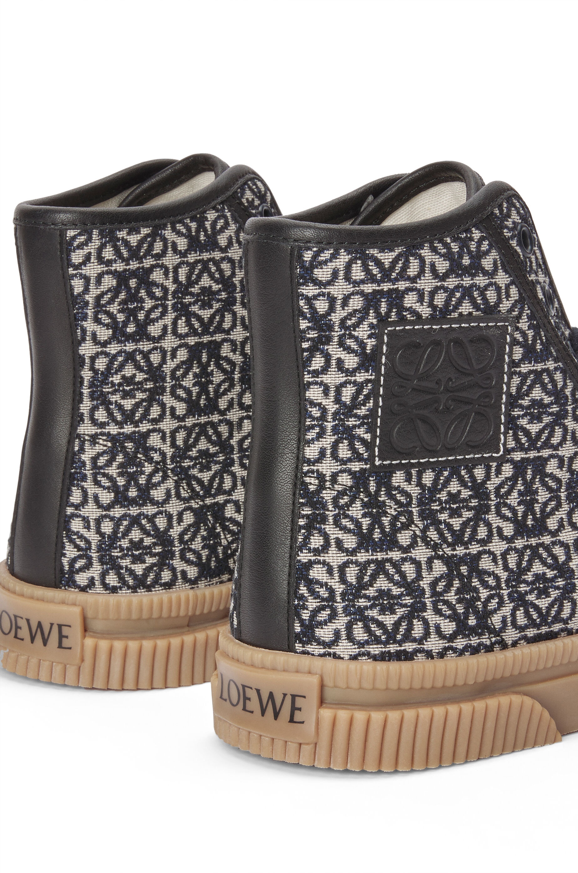 High top sneaker in Anagram jacquard and calfskin - 4