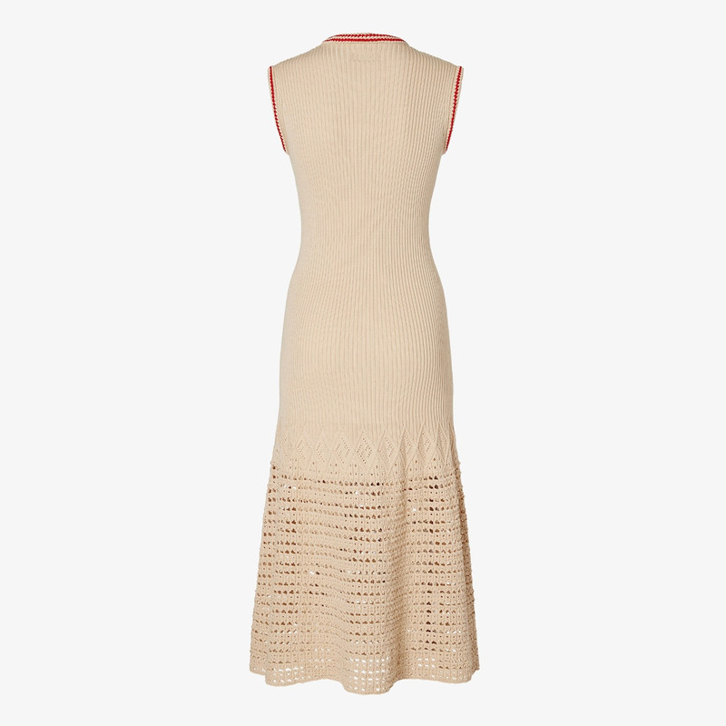Dress Beige cotton crochet dress 2