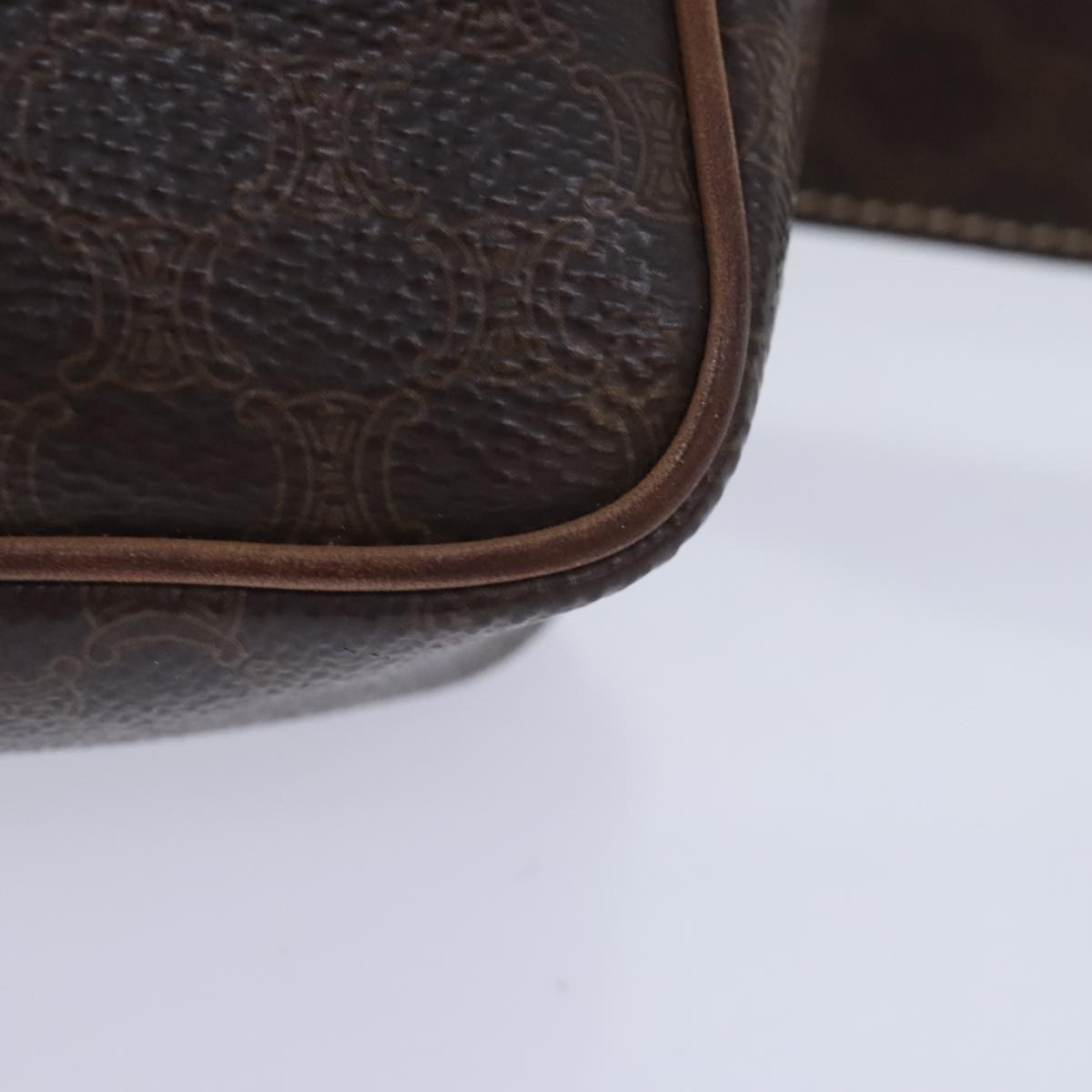 CELINE Macadam Canvas Waist Bag Pvc Leather Brown Gold - 16