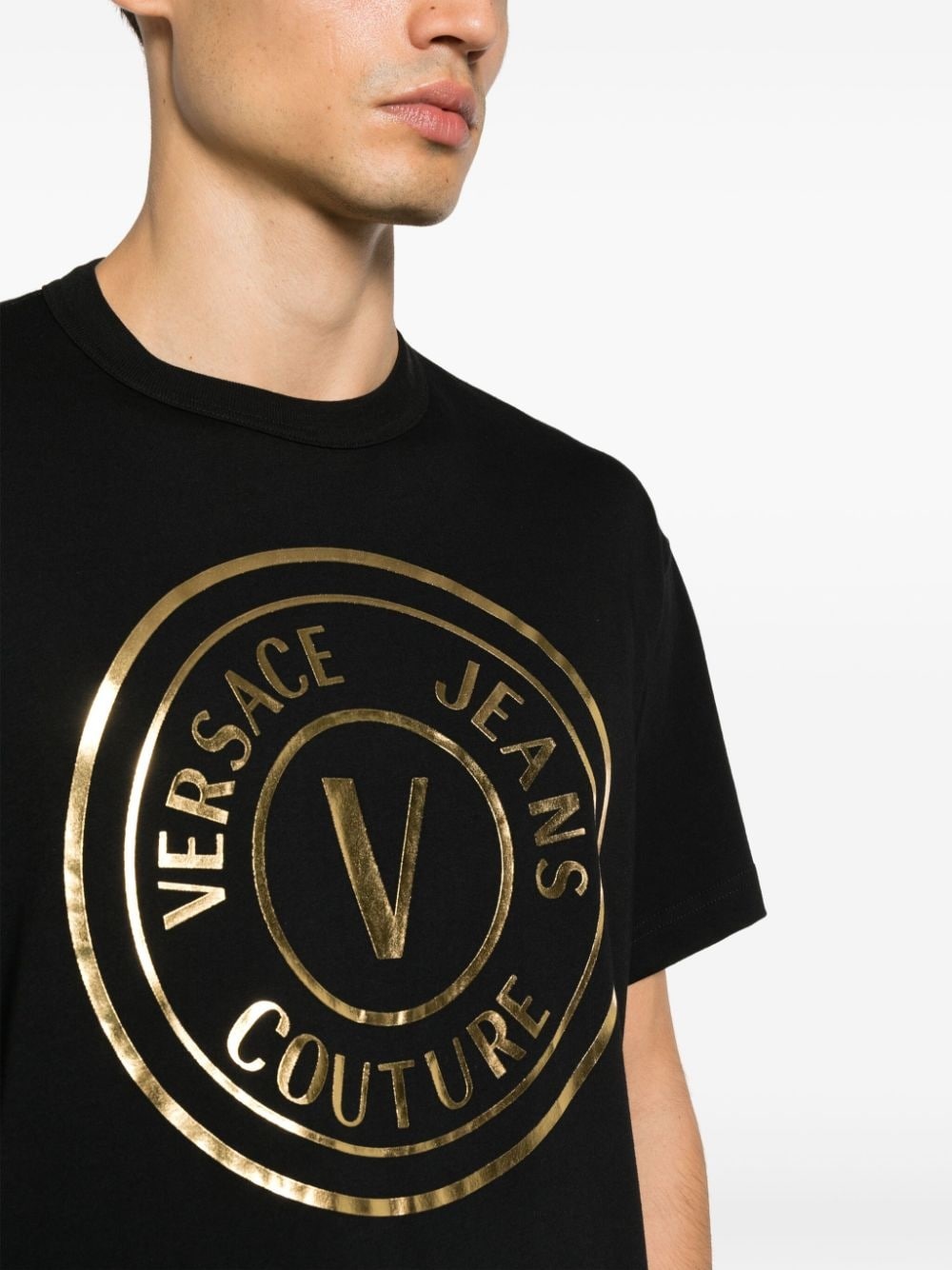 foiled logo-print cotton T-shirt - 5