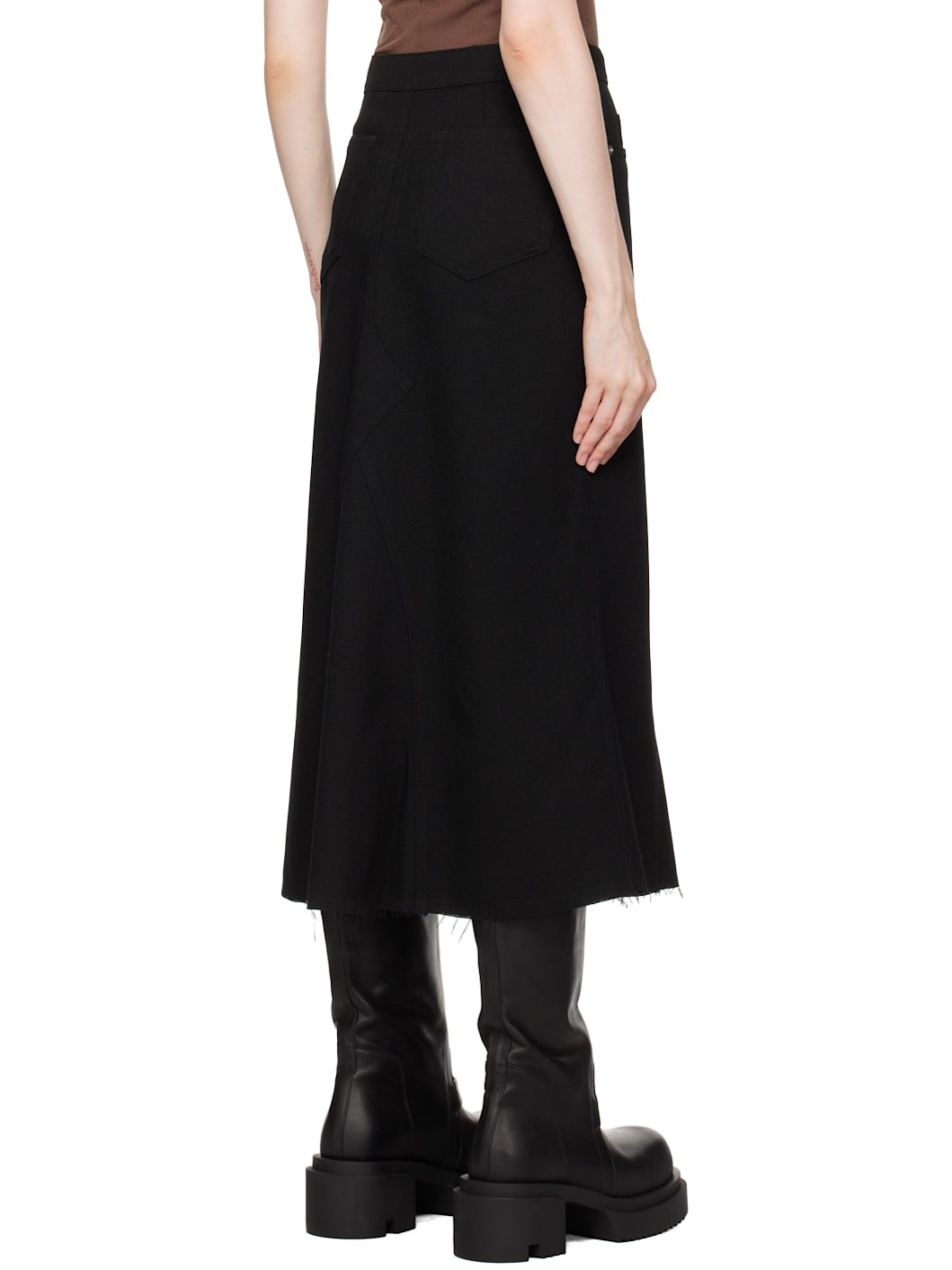 Black Porterville Godet Midi Skirt - 3