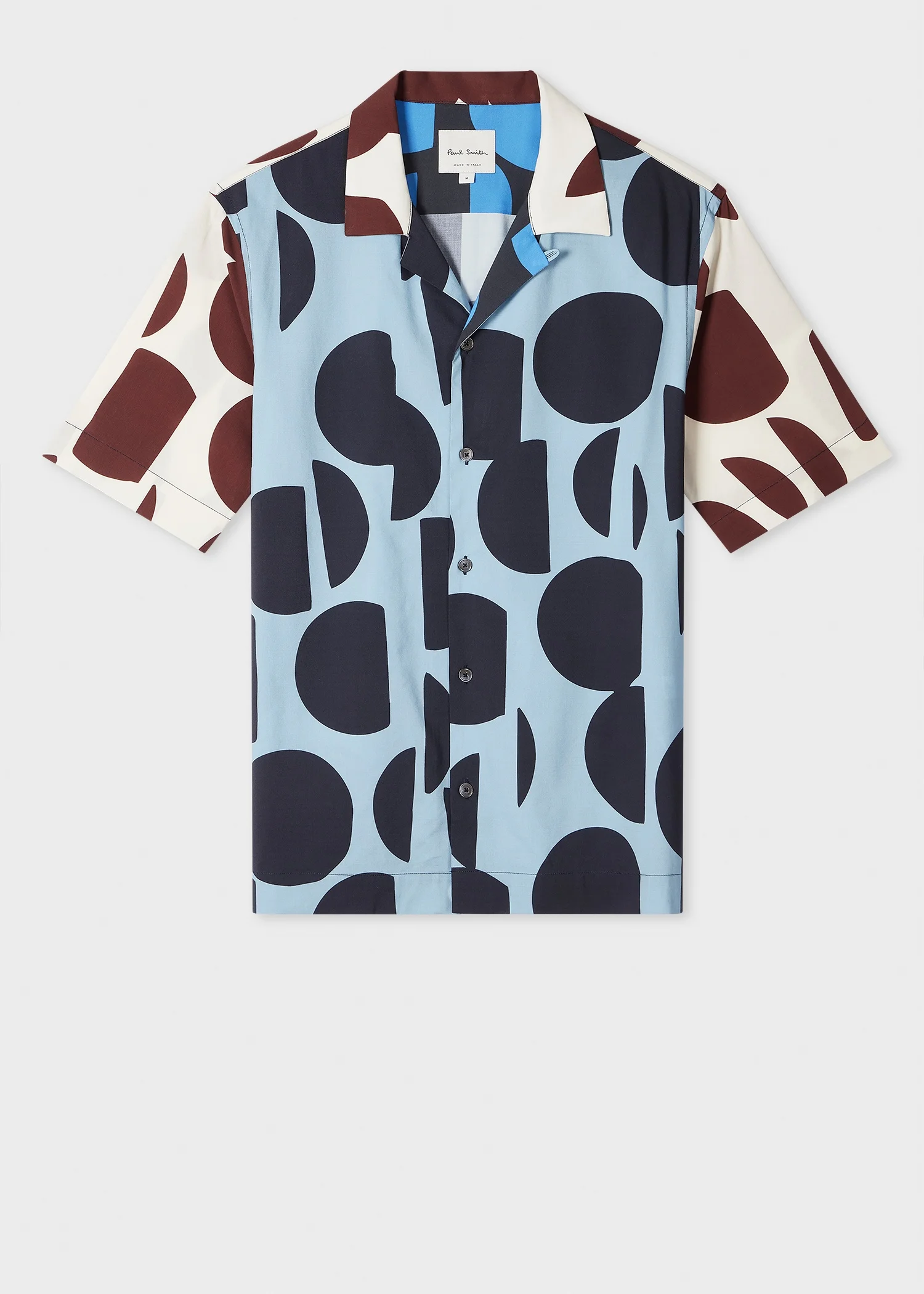 Blue 'Cut-Up Dots' Print Short-Sleeve Shirt - 1