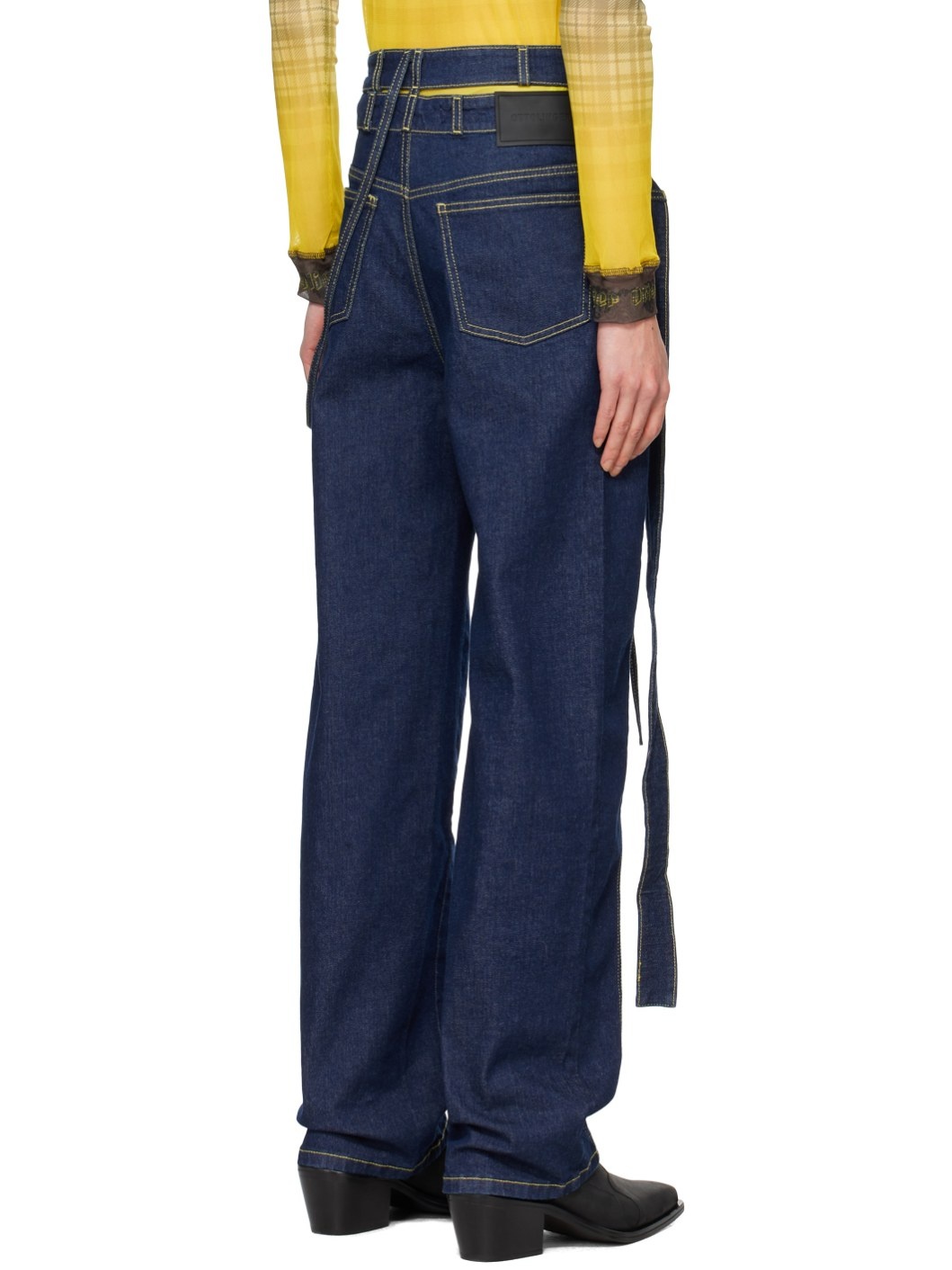 SSENSE Exclusive Blue Signature Wrap Jeans - 3
