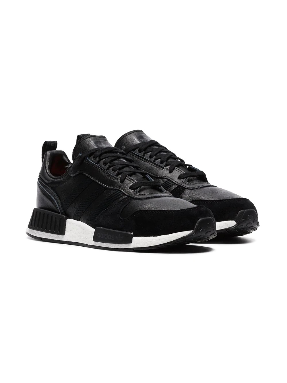 black Rising Star R1 leather and suede sneakers - 3