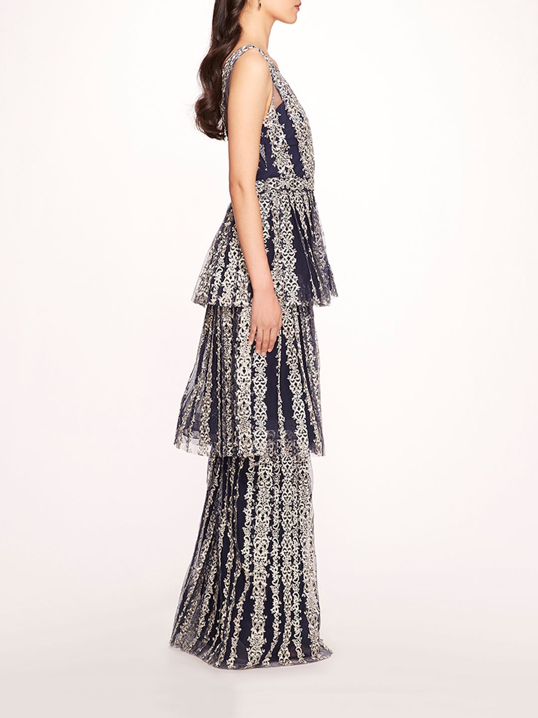 METALLIC FILIGREE GOWN - 3