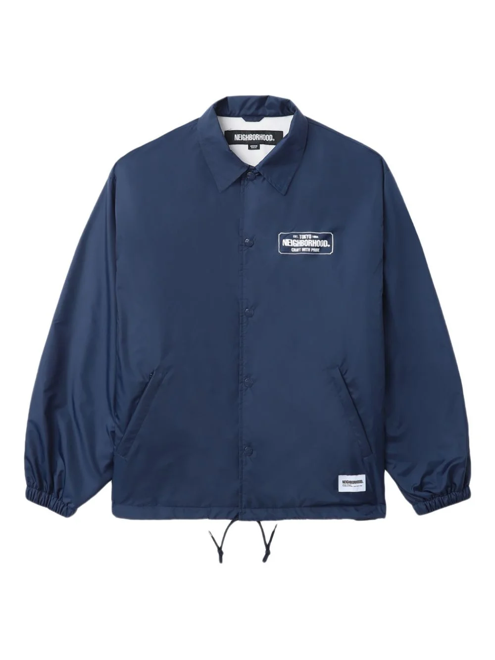 drawstring logo-patch coach jacket - 1