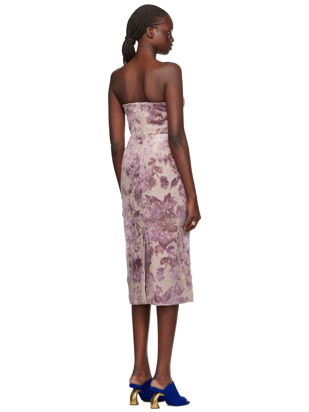 Dries Van Noten Purple Floral Midi Dress REVERSIBLE