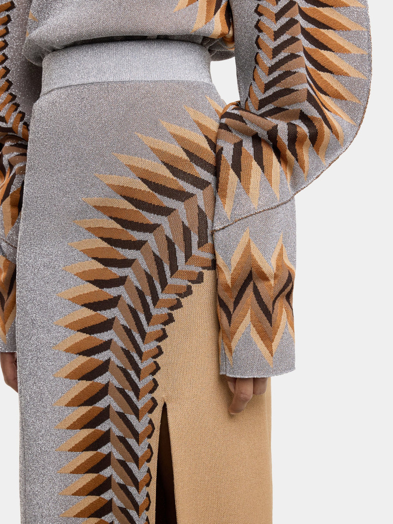 LONG LUREX JACQUARD SKIRT 4