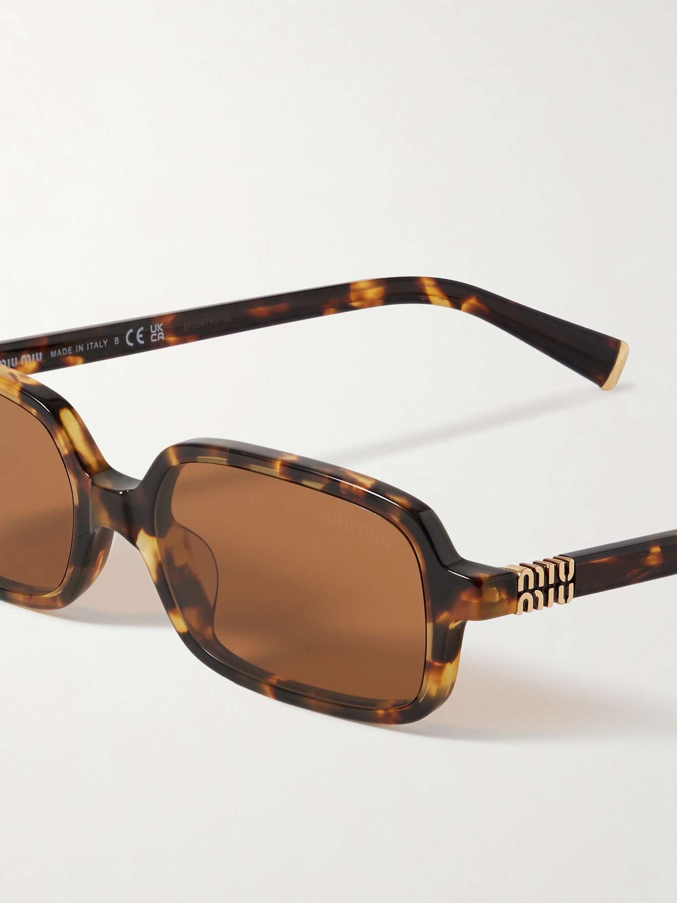 Rectangular-frame tortoiseshell acetate sunglasses - 3