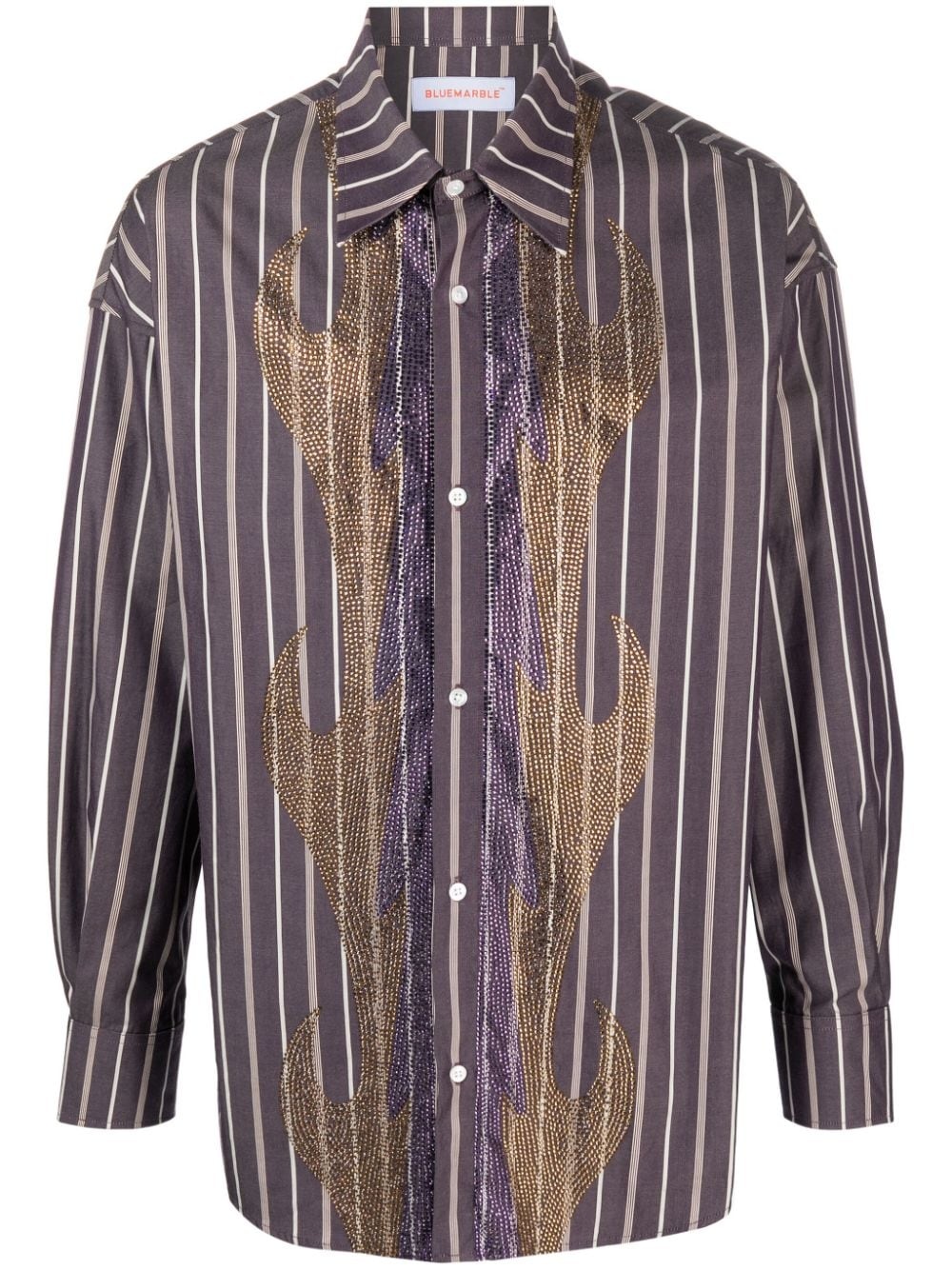rhinestone striped shirt - 1