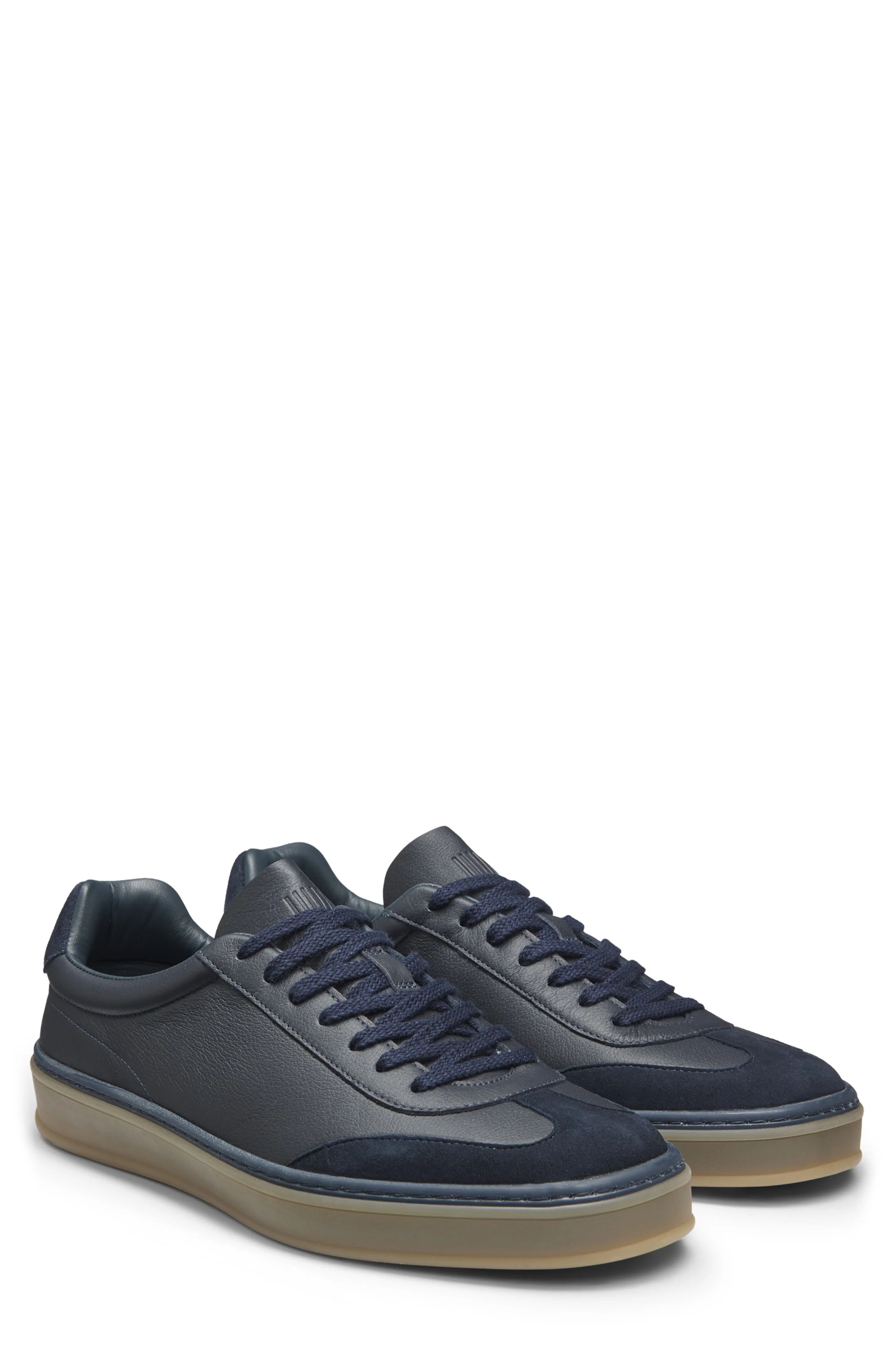 BOSS x Beckham Zarek Low Top Sneaker in Dark Blue at Nordstrom - 1