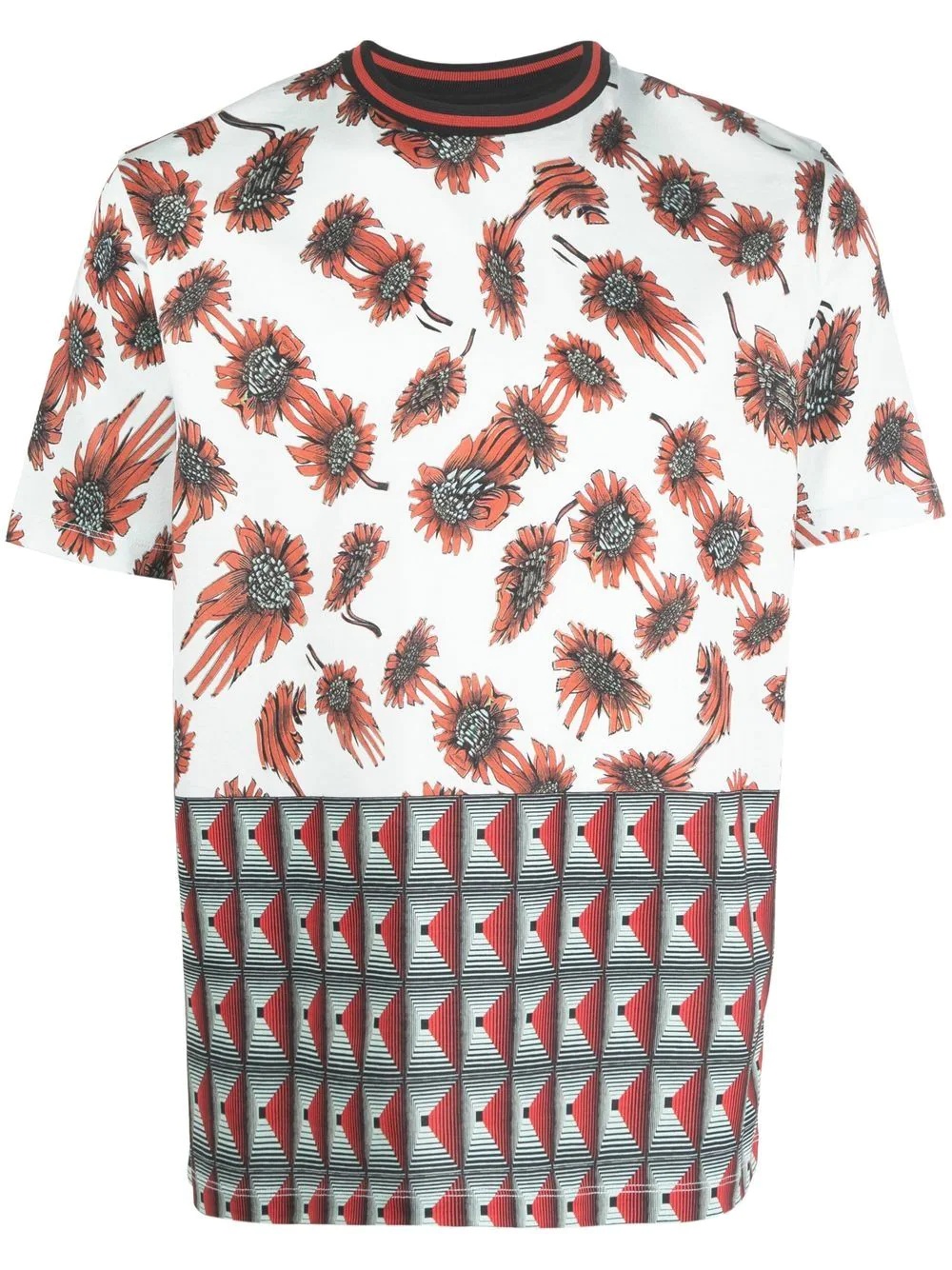 patterned short-sleeved T-shirt - 1