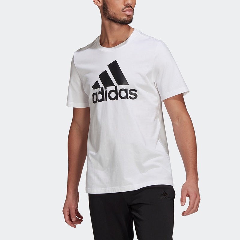 adidas Printed Big Logo Essentials Tee Short Sleeve Men's White GK9121 - 3