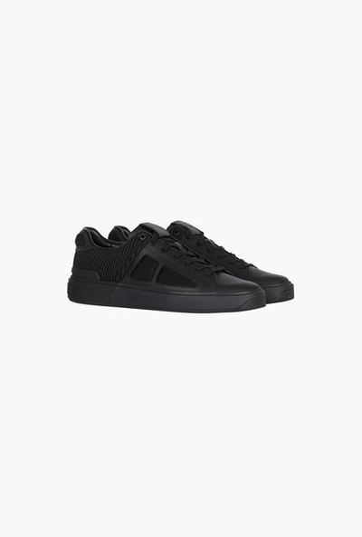 Balmain Black calfskin and neoprene B-Court sneakers outlook