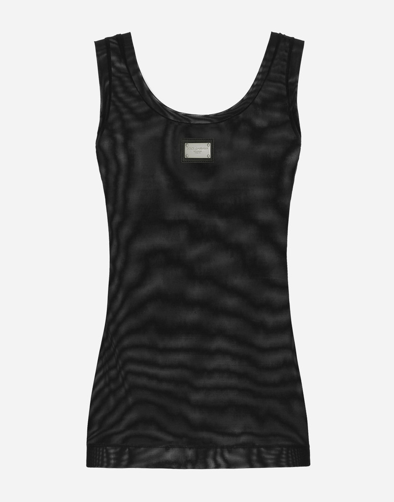 Light tulle vest top with Dolce&Gabbana logo tag 1