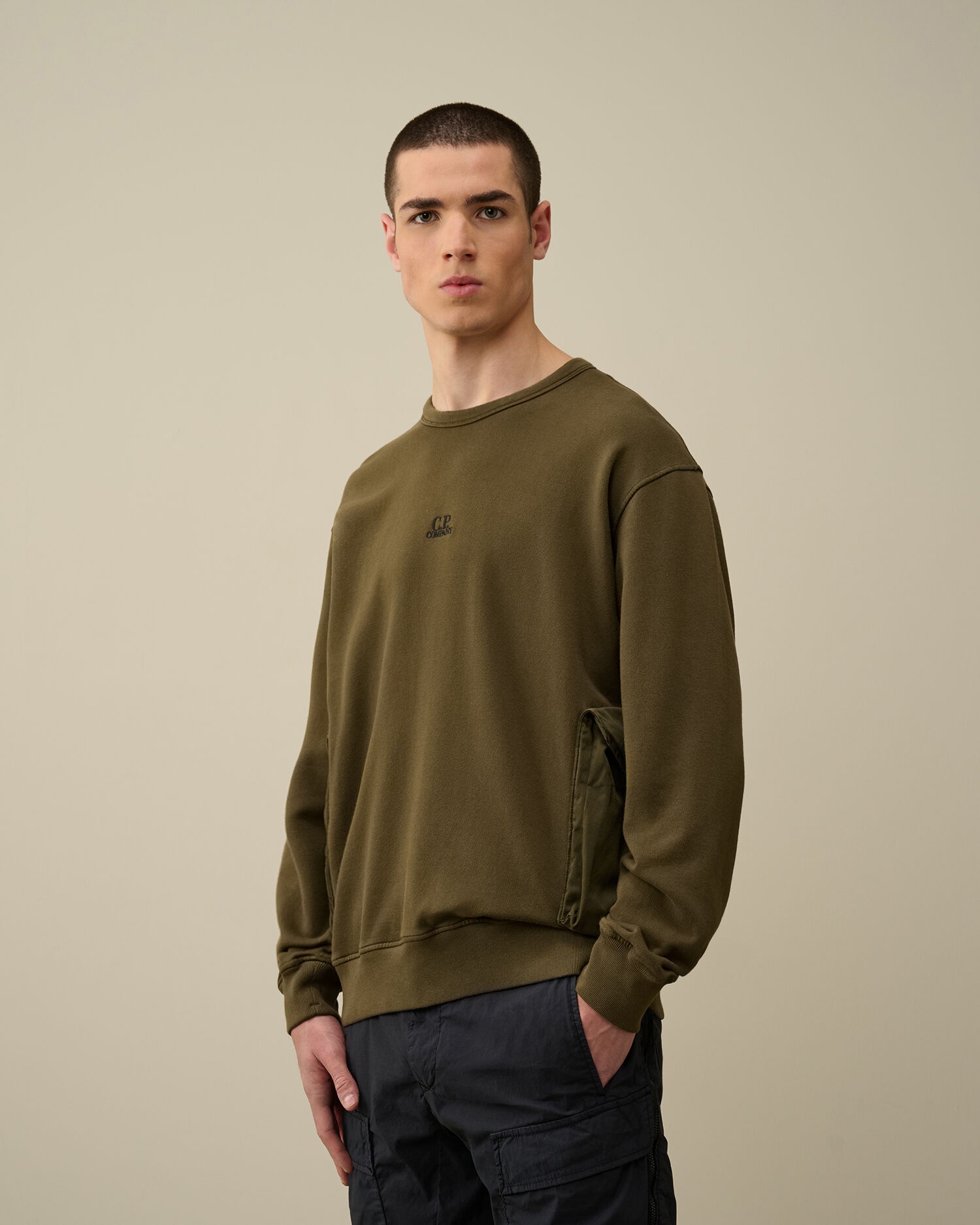 C.P. Company Cotton Fleece Mixed Sweatshirt | cpcompany