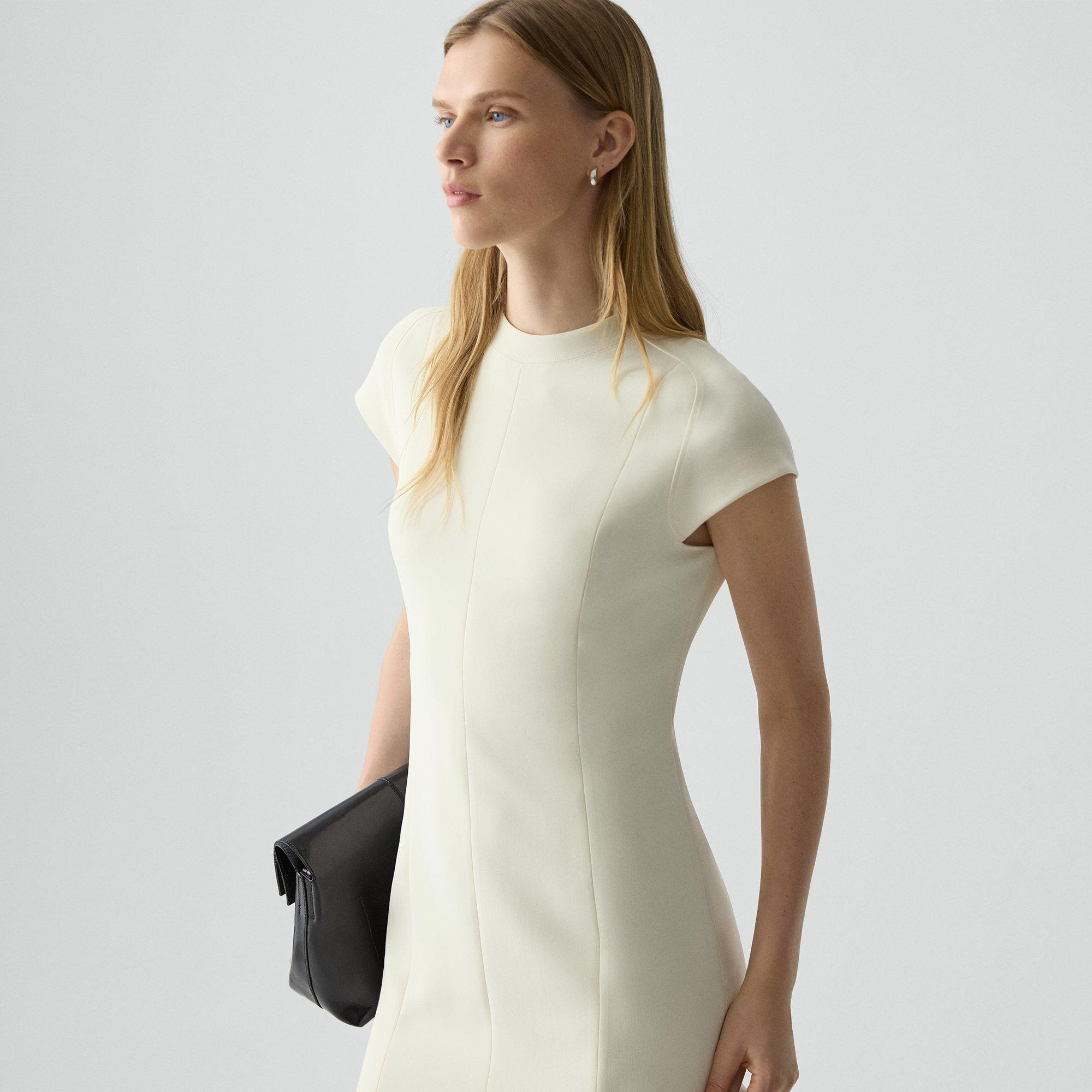 Short-Sleeve Midi Dress in Admiral Crepe - 5