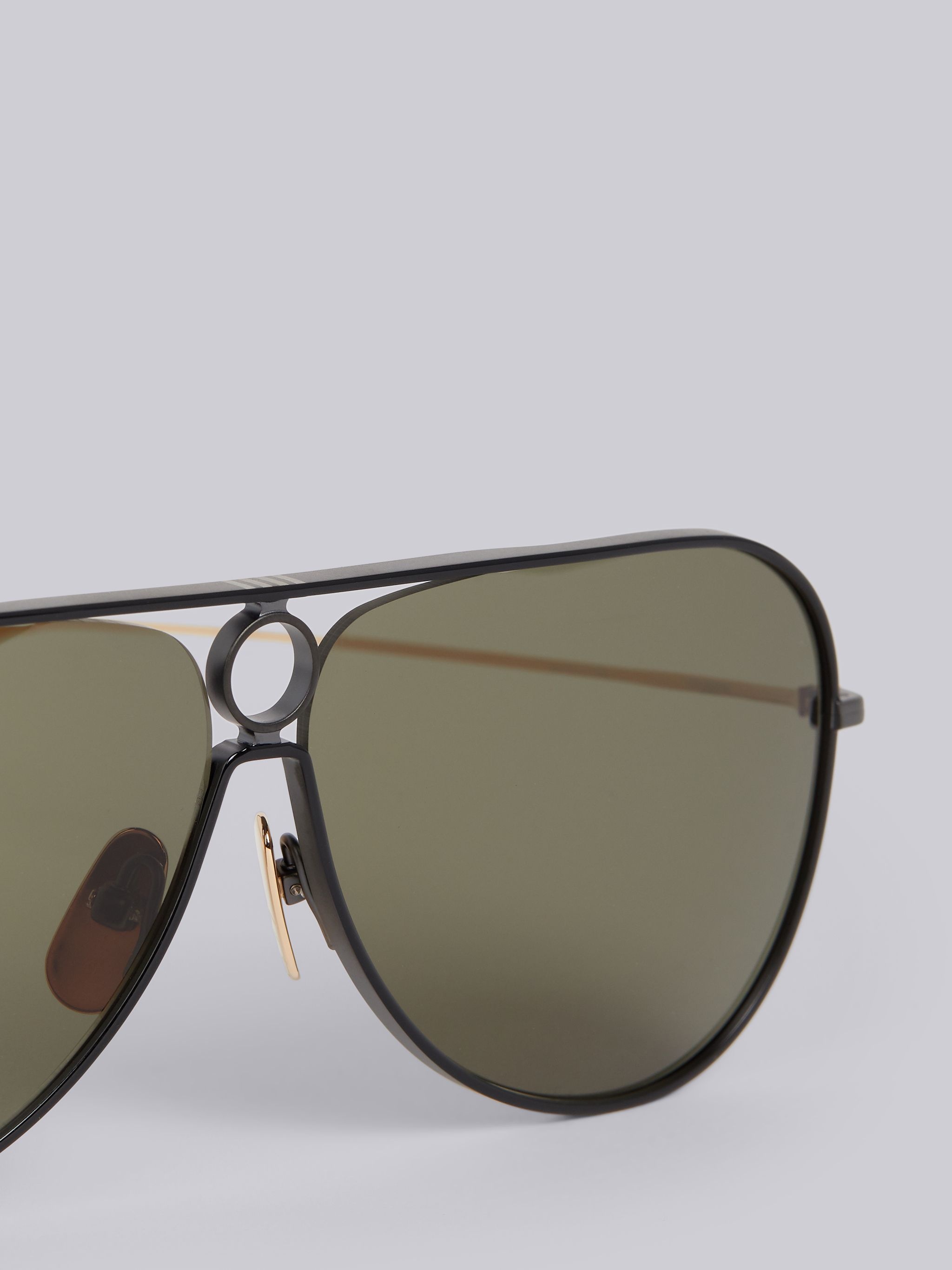 TB115 - Black Iron Aviator Sunglasses - 2