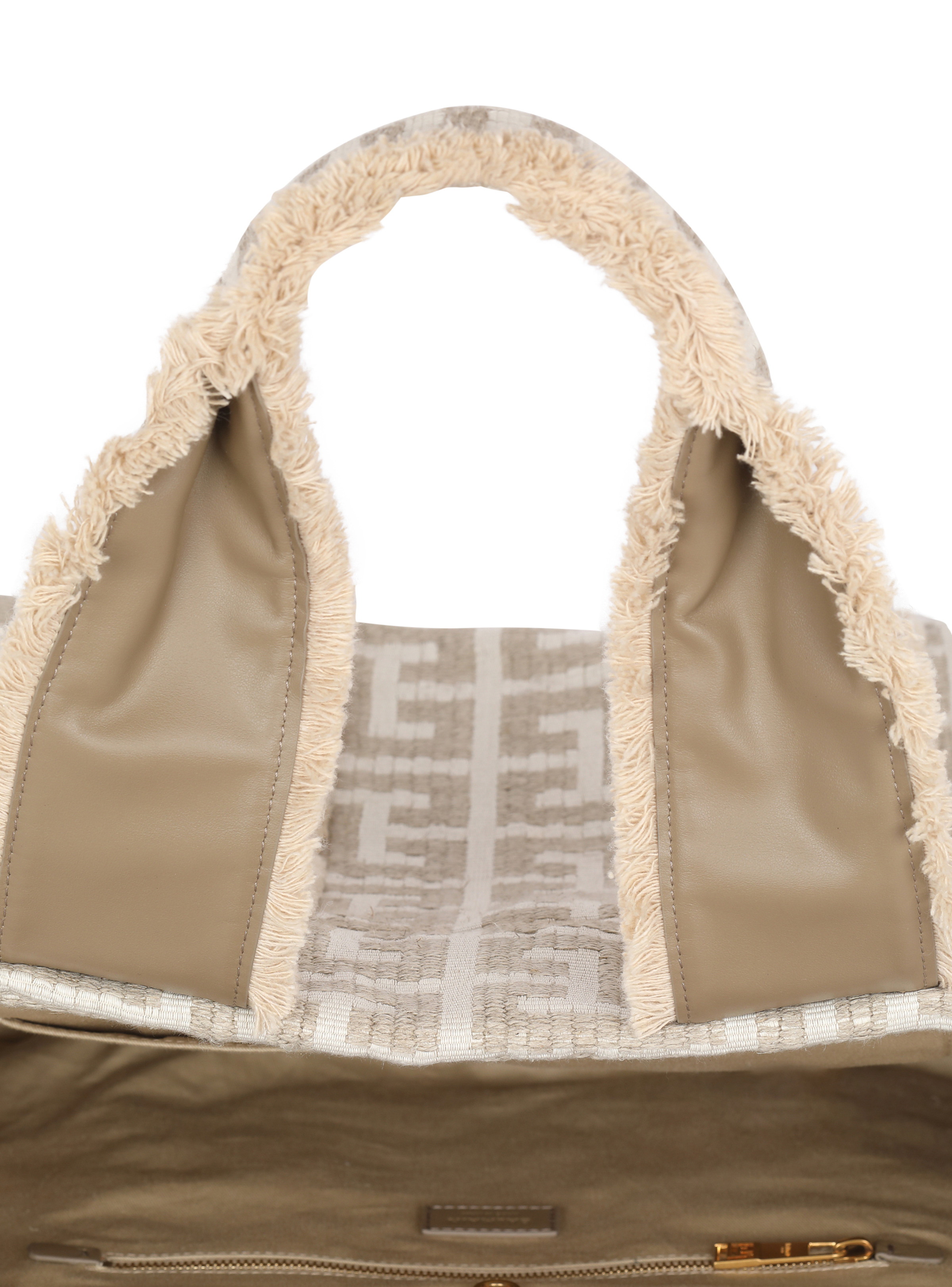 XXL monogrammed raffia tote bag - 5