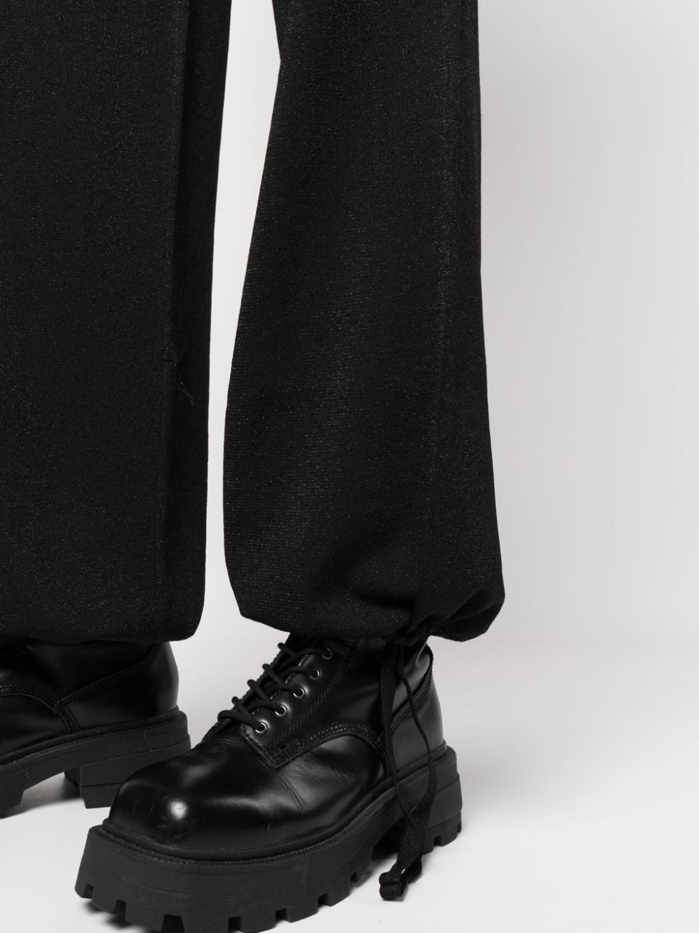 metallic-threading high-waisted trousers - 5