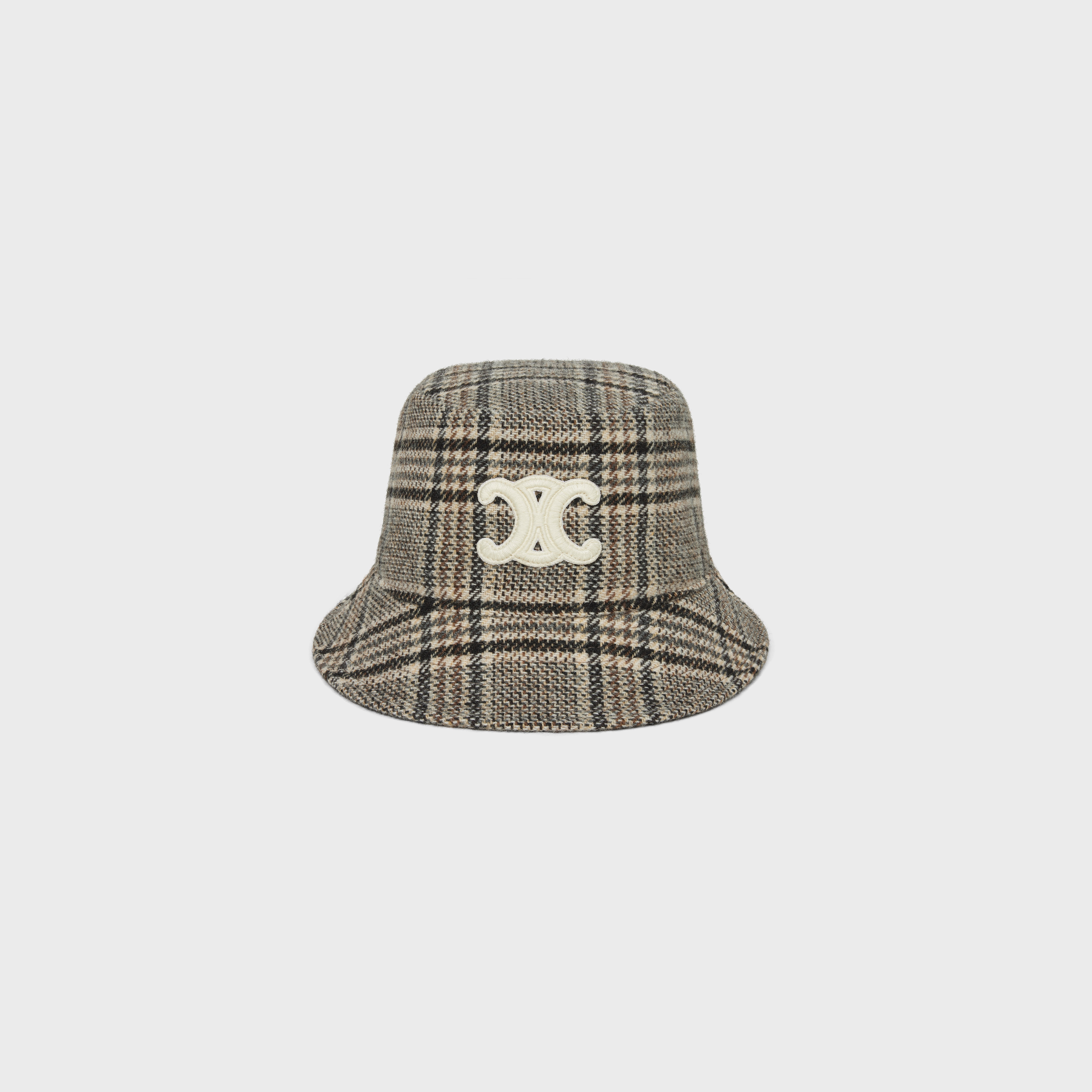 triomphe bucket hat in checked wool - 1