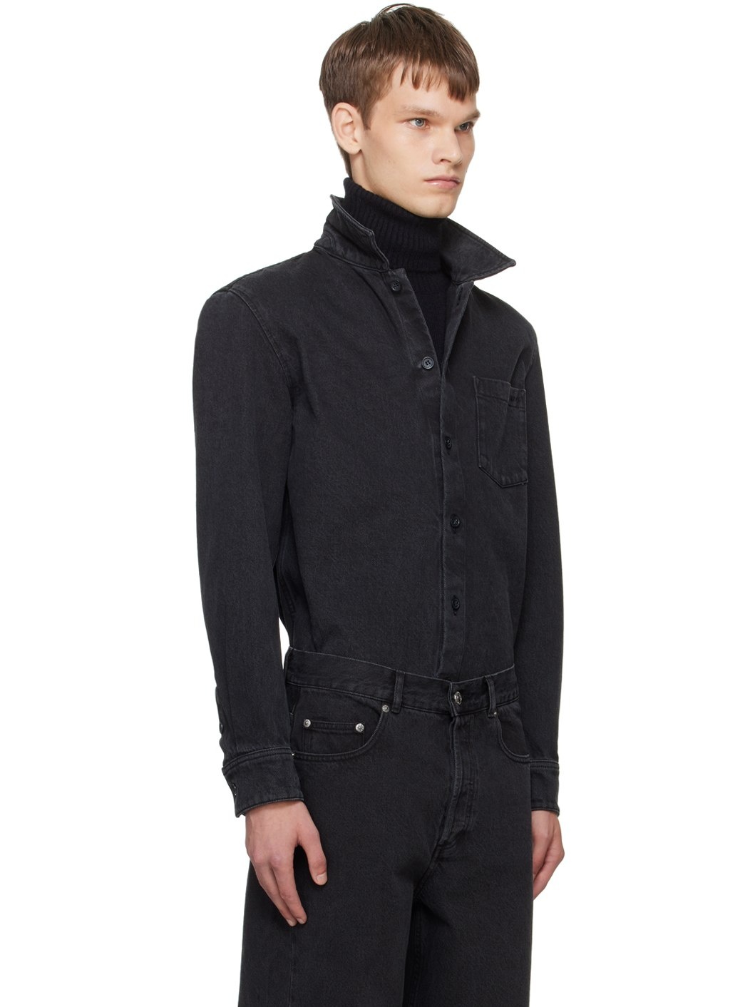 Black Vittorio Denim Shirt - 2