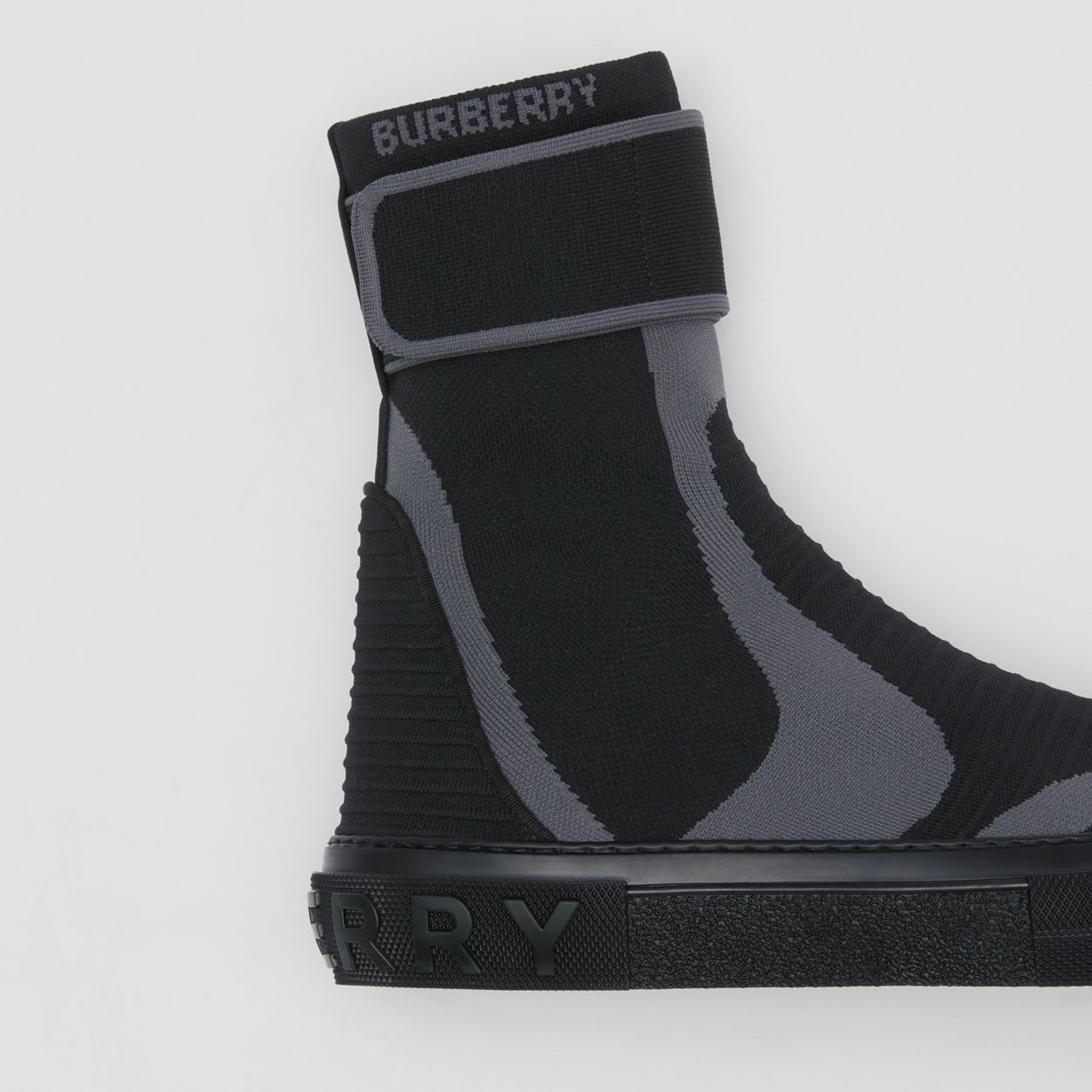 Knitted Stretch Nylon Sub High-top Sneakers - 2