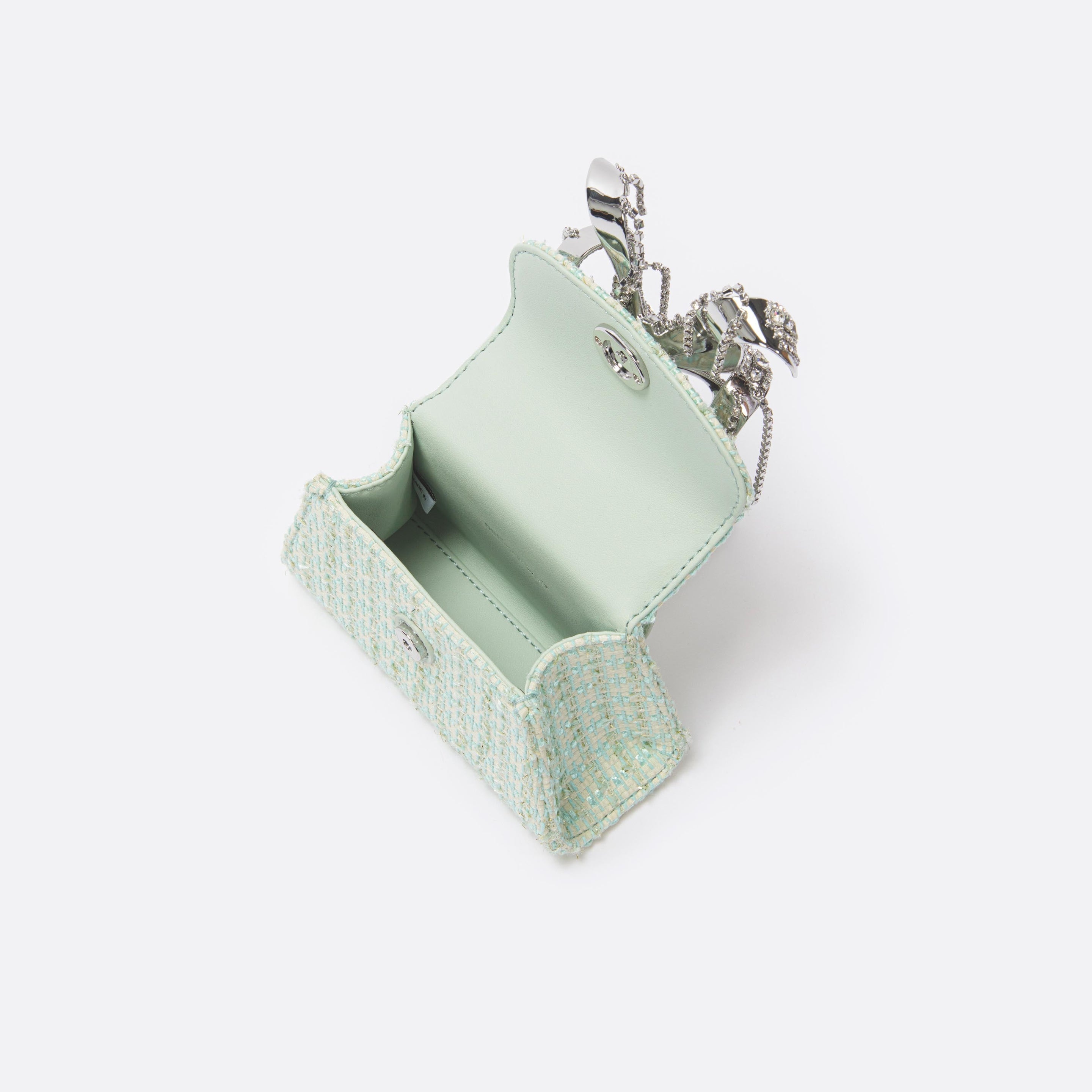 Mint Boucle Micro Bow Bag - 5