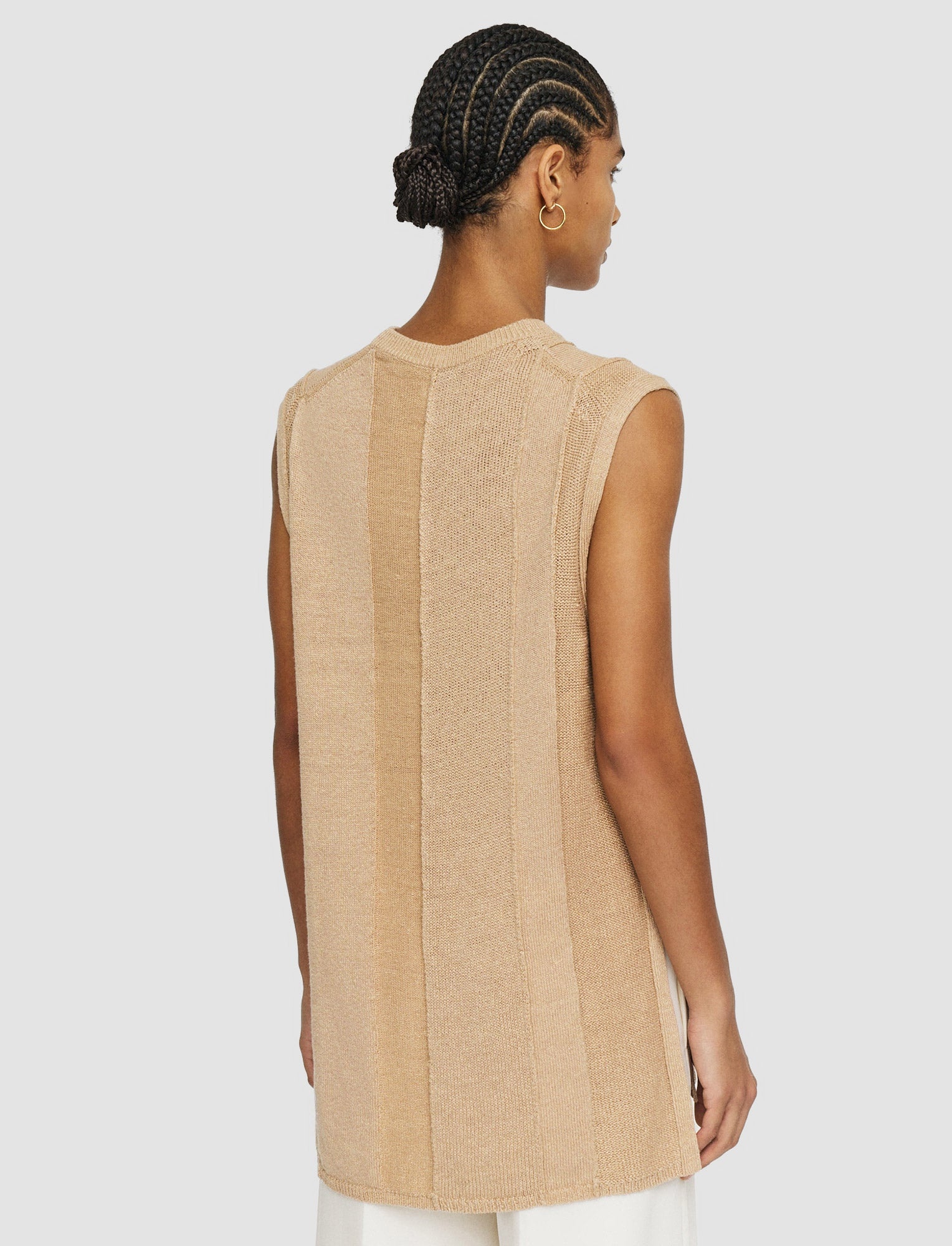 Linen Blend Knitted Tank Top - 4
