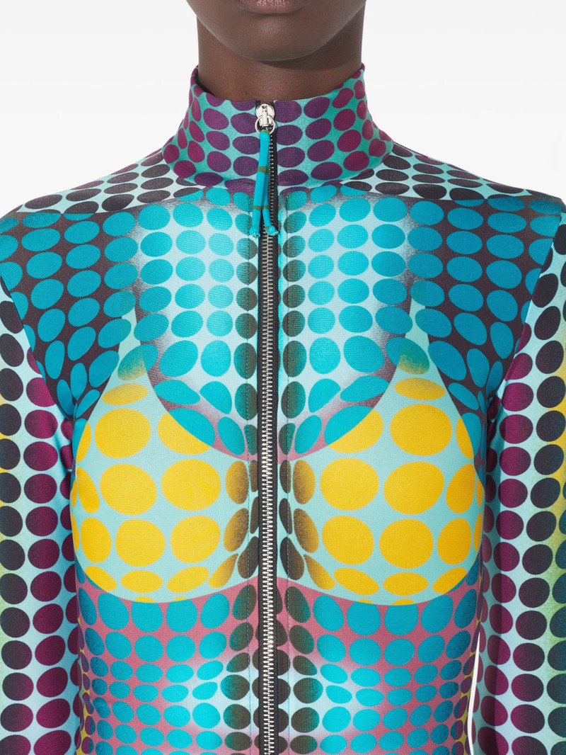 Jean Paul Gaultier Jean Paul Gaultier High-neck Dots-print Midi Dress outlook