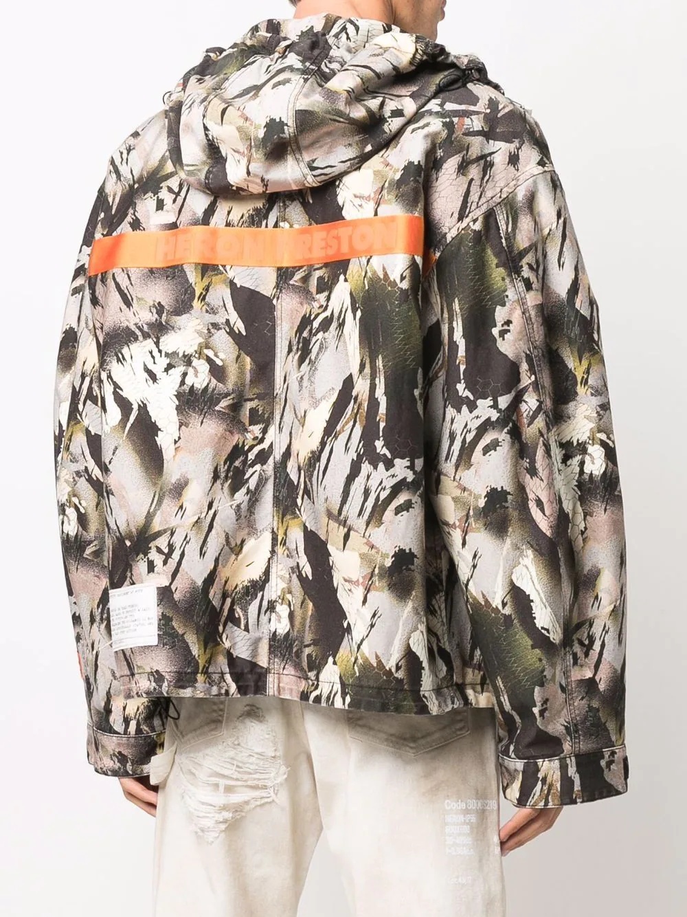 abstract-print hooded jacket - 4