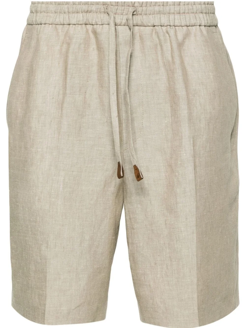 mid-rise linen bermuda shorts - 1