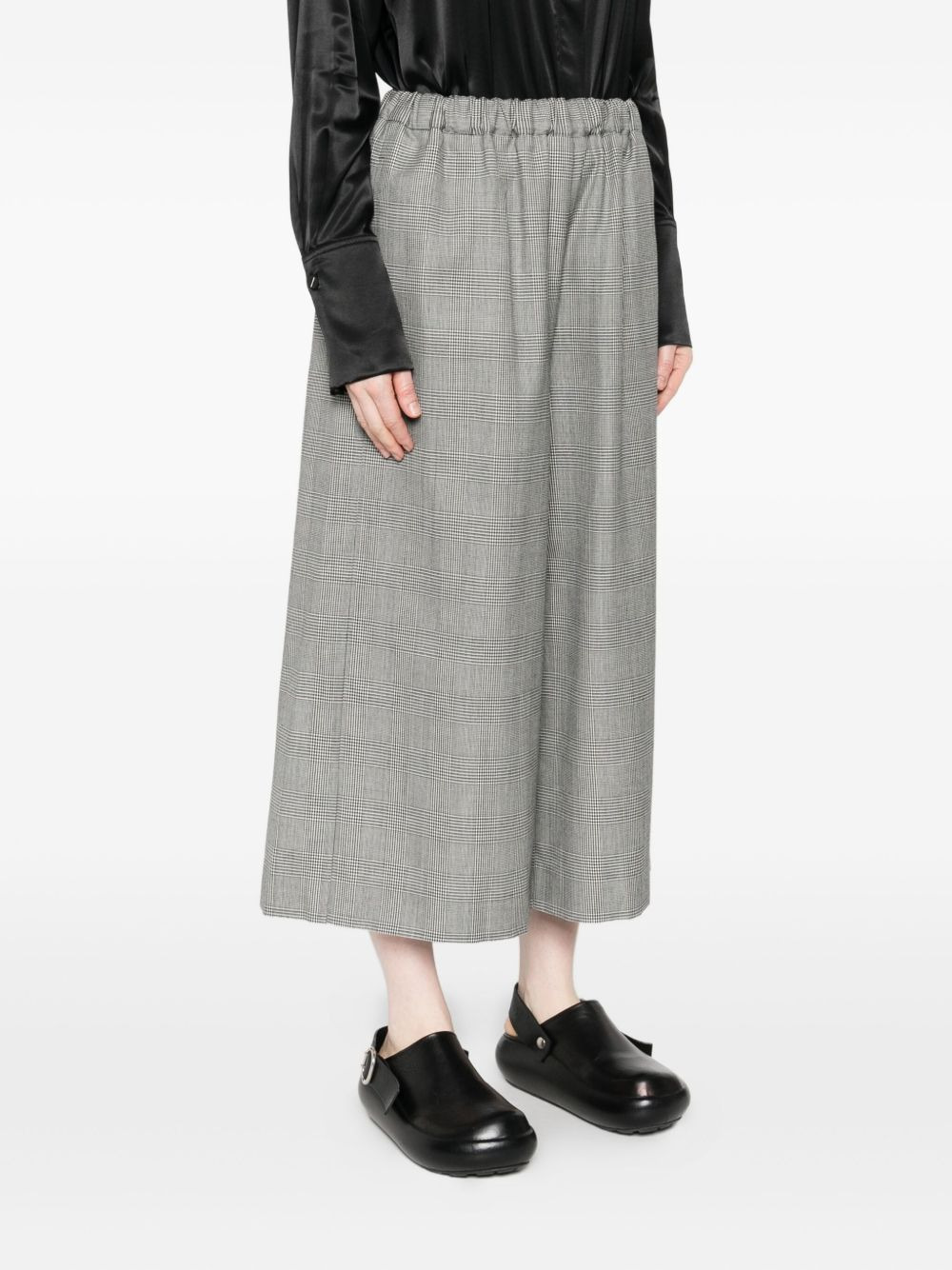 checked elasticated-waist trousers - 3