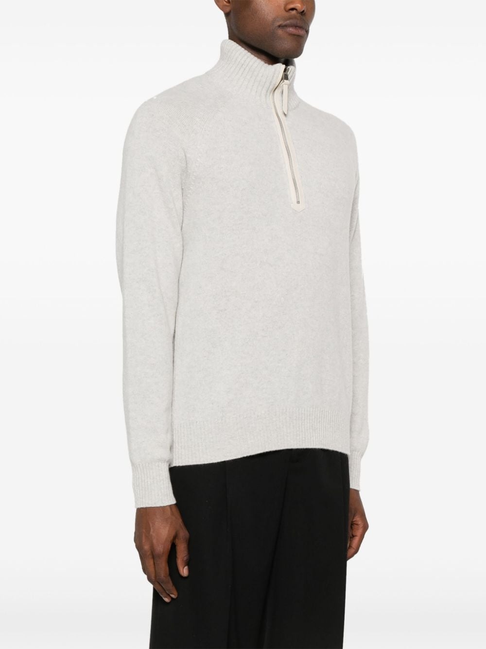 mÃ©lange-effect zip-up jumper - 3