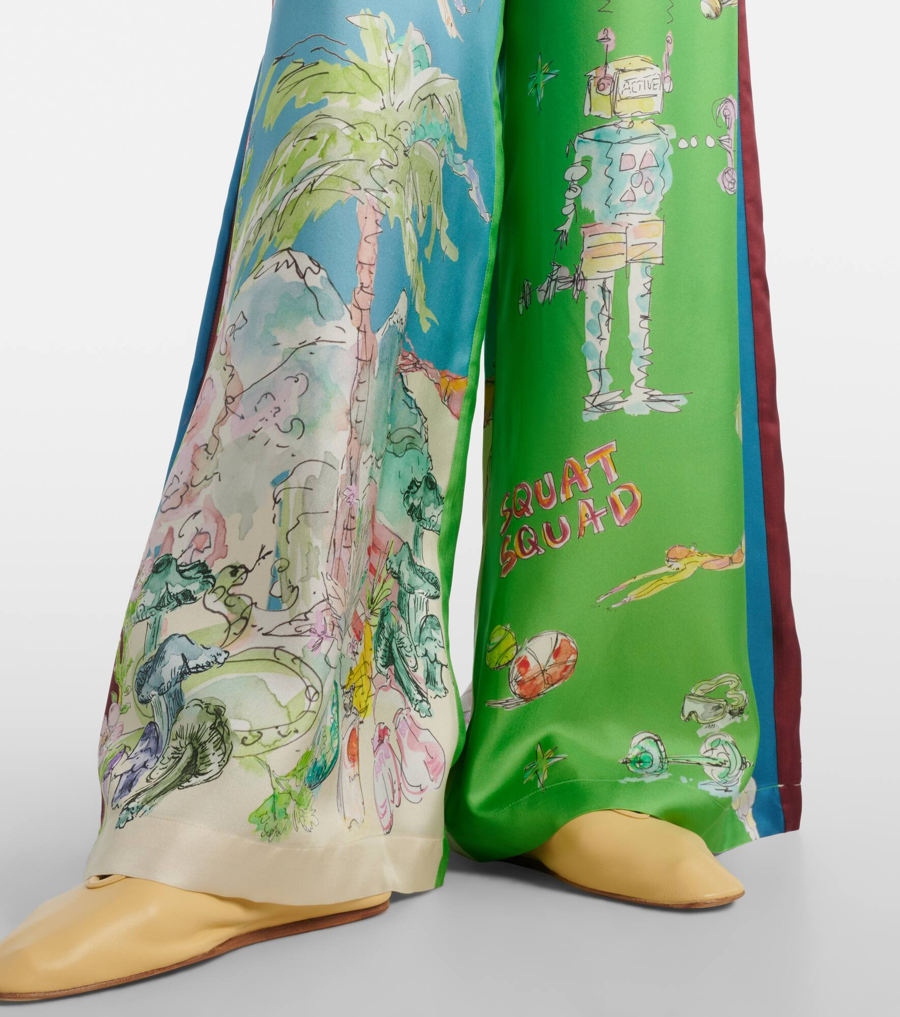 Daria printed silk wide-leg pants - 5