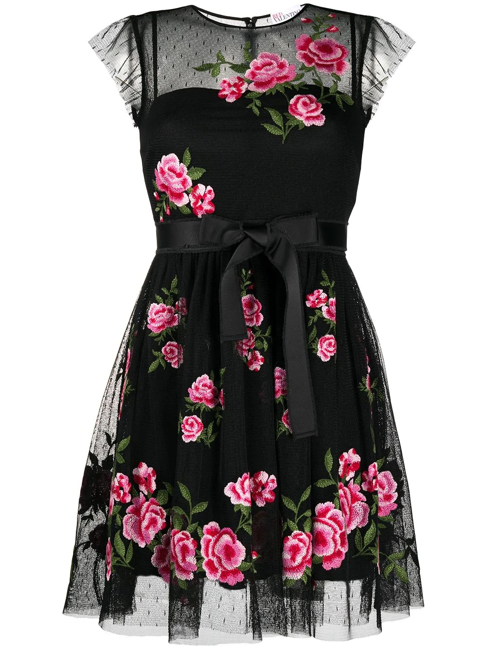 rose-embroidered dress - 1